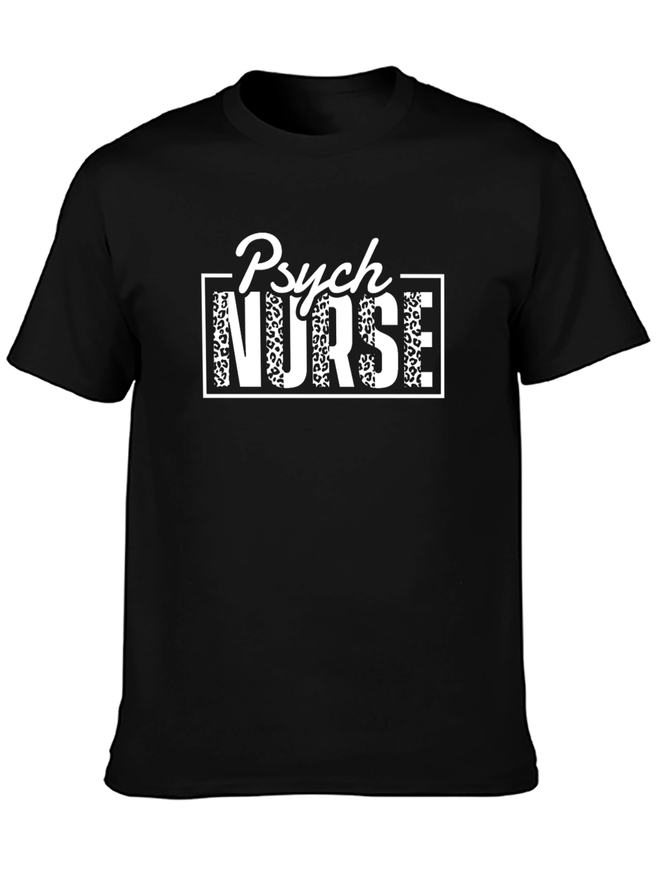 Psych Nurse Leopard Print Graphic T-Shirt