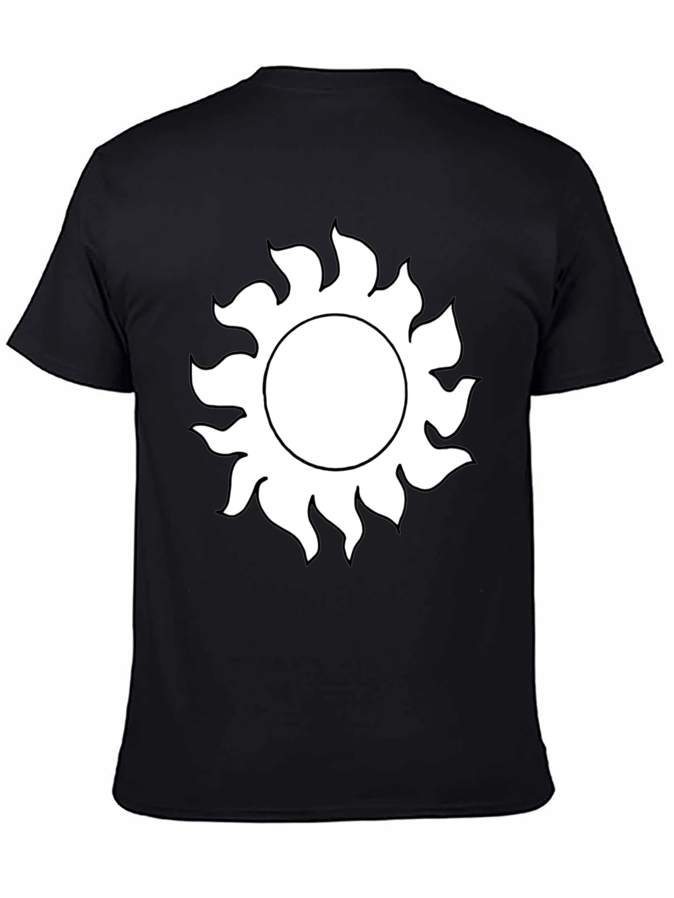 Sun Graphic Tee - Bold Black Cotton T-Shirt