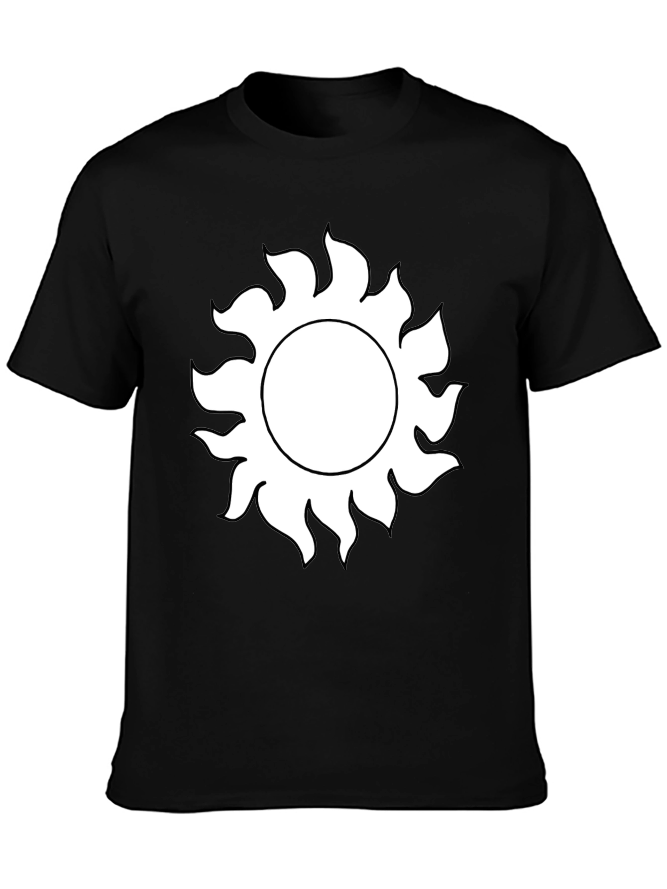 Sun Graphic Tee - Bold Black Cotton T-Shirt