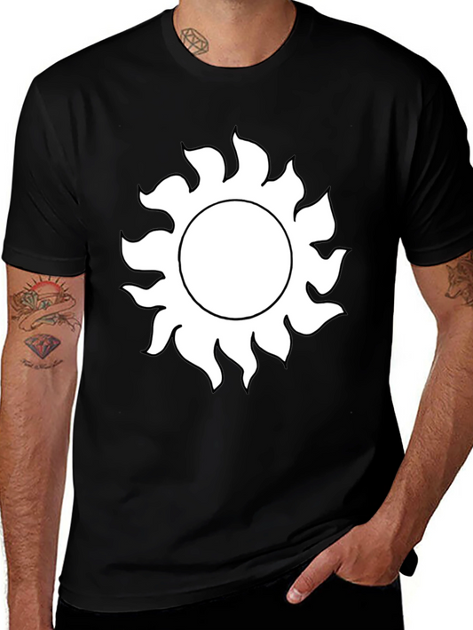 Sun Graphic Tee - Bold Black Cotton T-Shirt