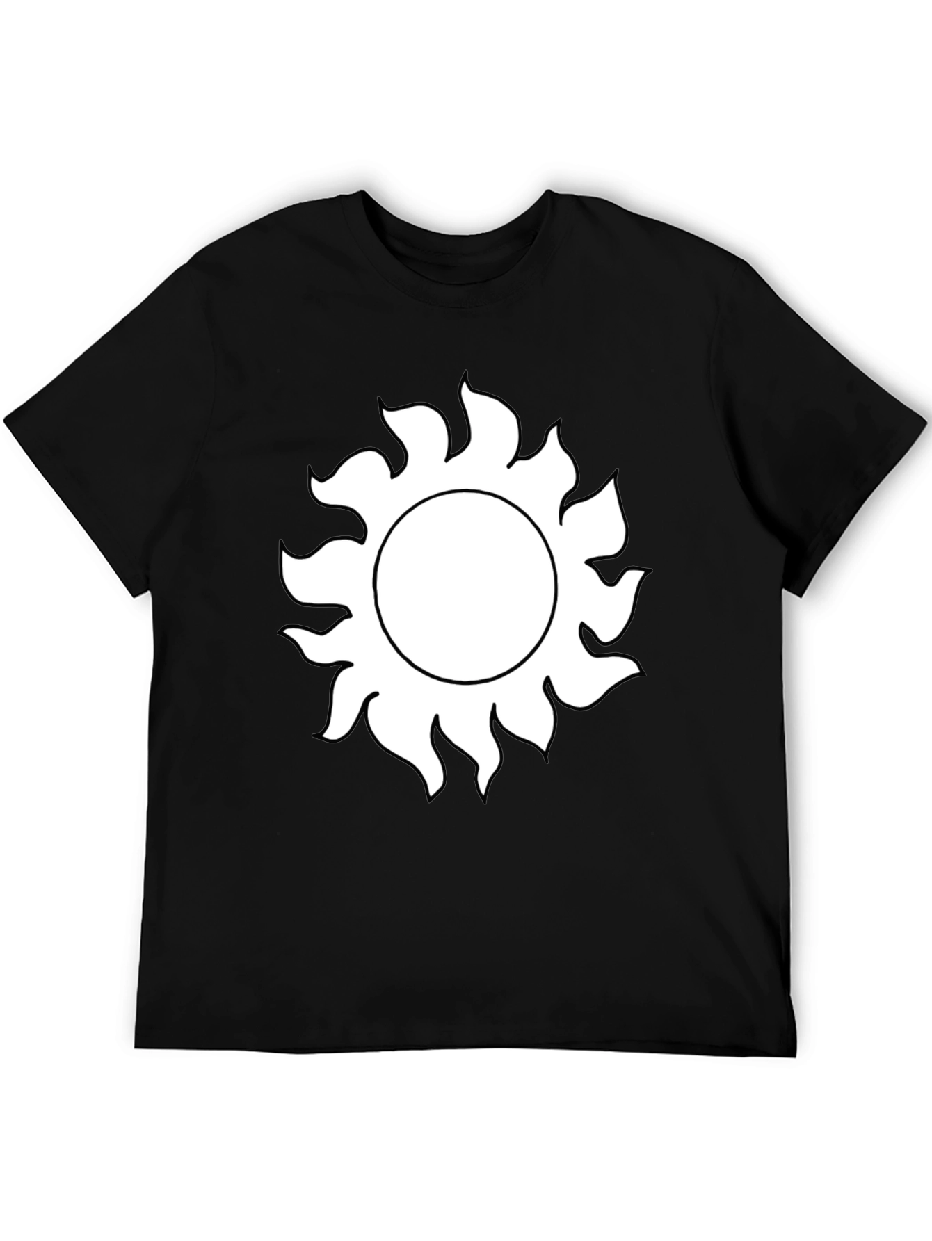 Sun Graphic Tee - Bold Black Cotton T-Shirt