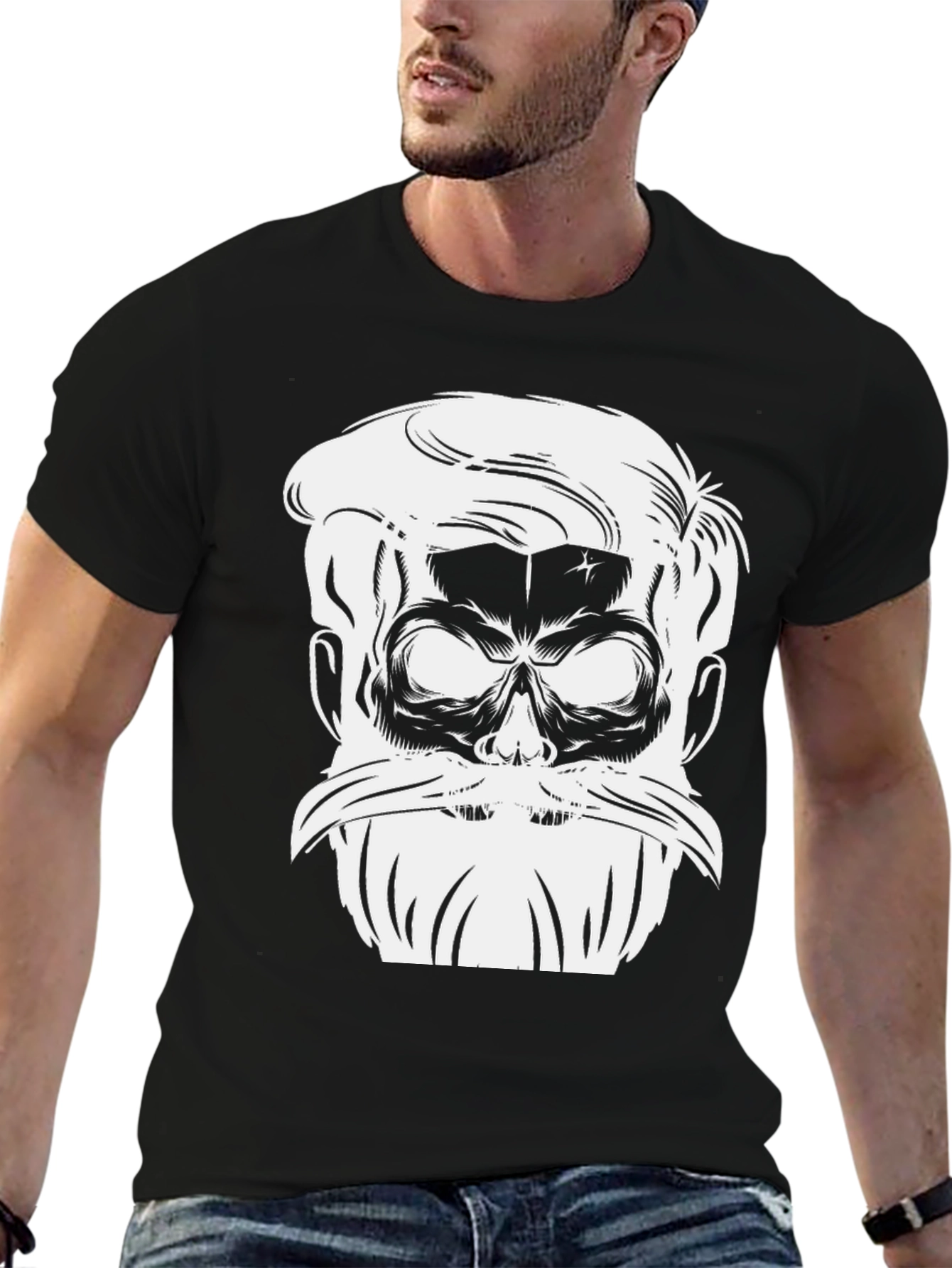 Skull Beard Graphic Tee - Mens Black T-Shirt