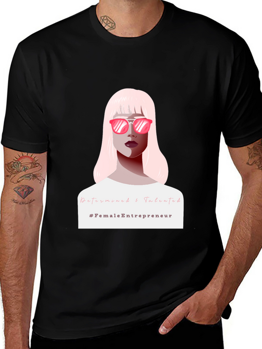 Determined Female Entrepreneur Black T-Shirt