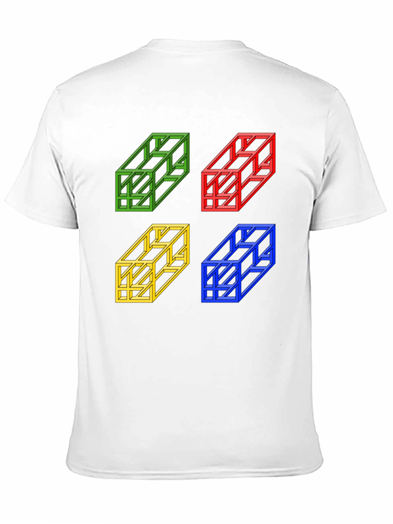 Optical Illusion Cube T-Shirt - Mens Graphic Tee
