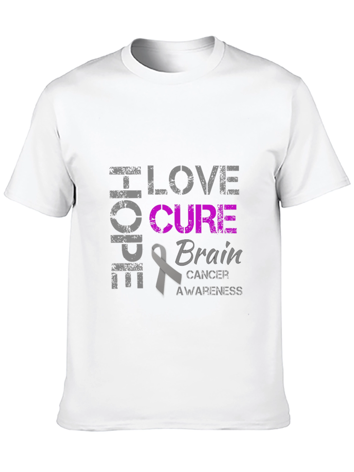 Brain Cancer Awareness T-Shirt - Hope Love Cure