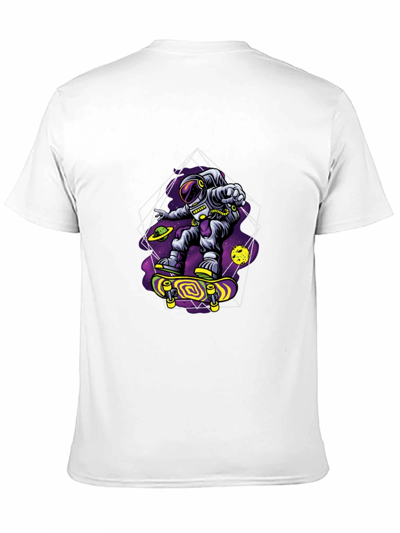 Astronaut Skateboarder Graphic Tee - Space Skateboarding T-Shirt
