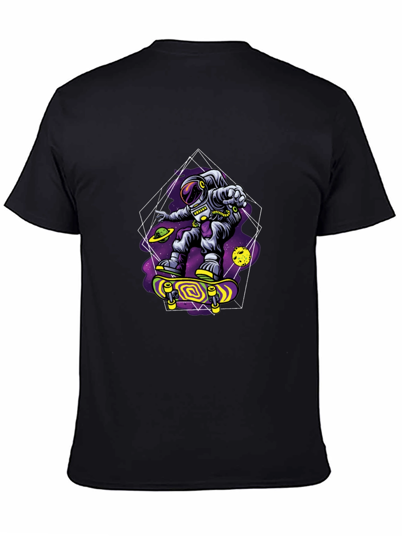 Astronaut Skateboarder Graphic Tee - Space Skateboarding T-Shirt