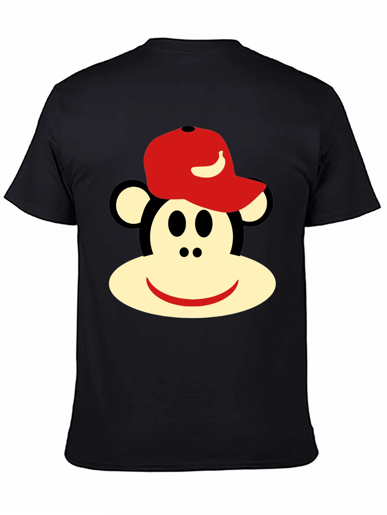 Monkey Face Graphic Tee - Casual Black T-Shirt