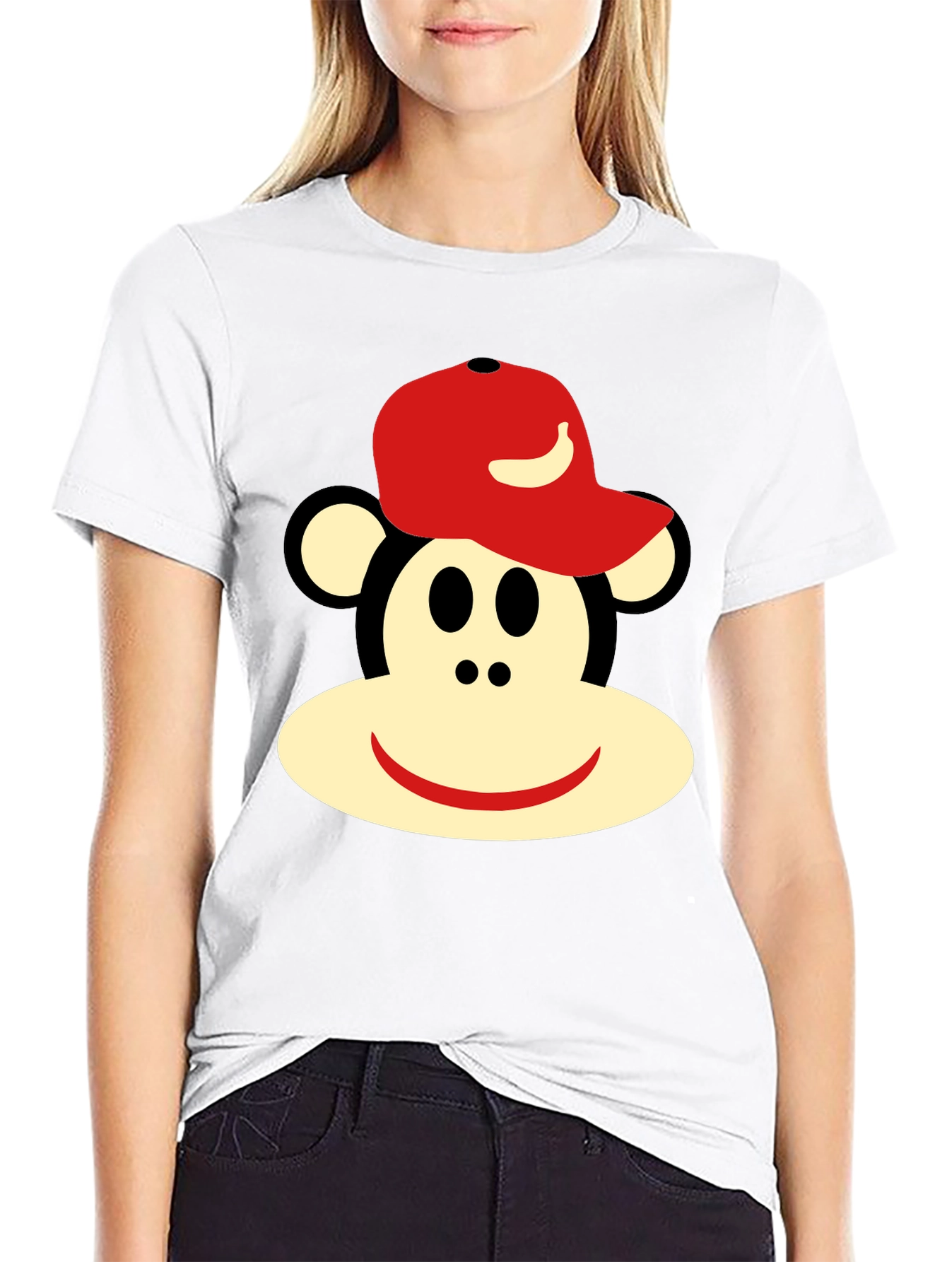 Monkey Face Graphic Tee - Casual Black T-Shirt