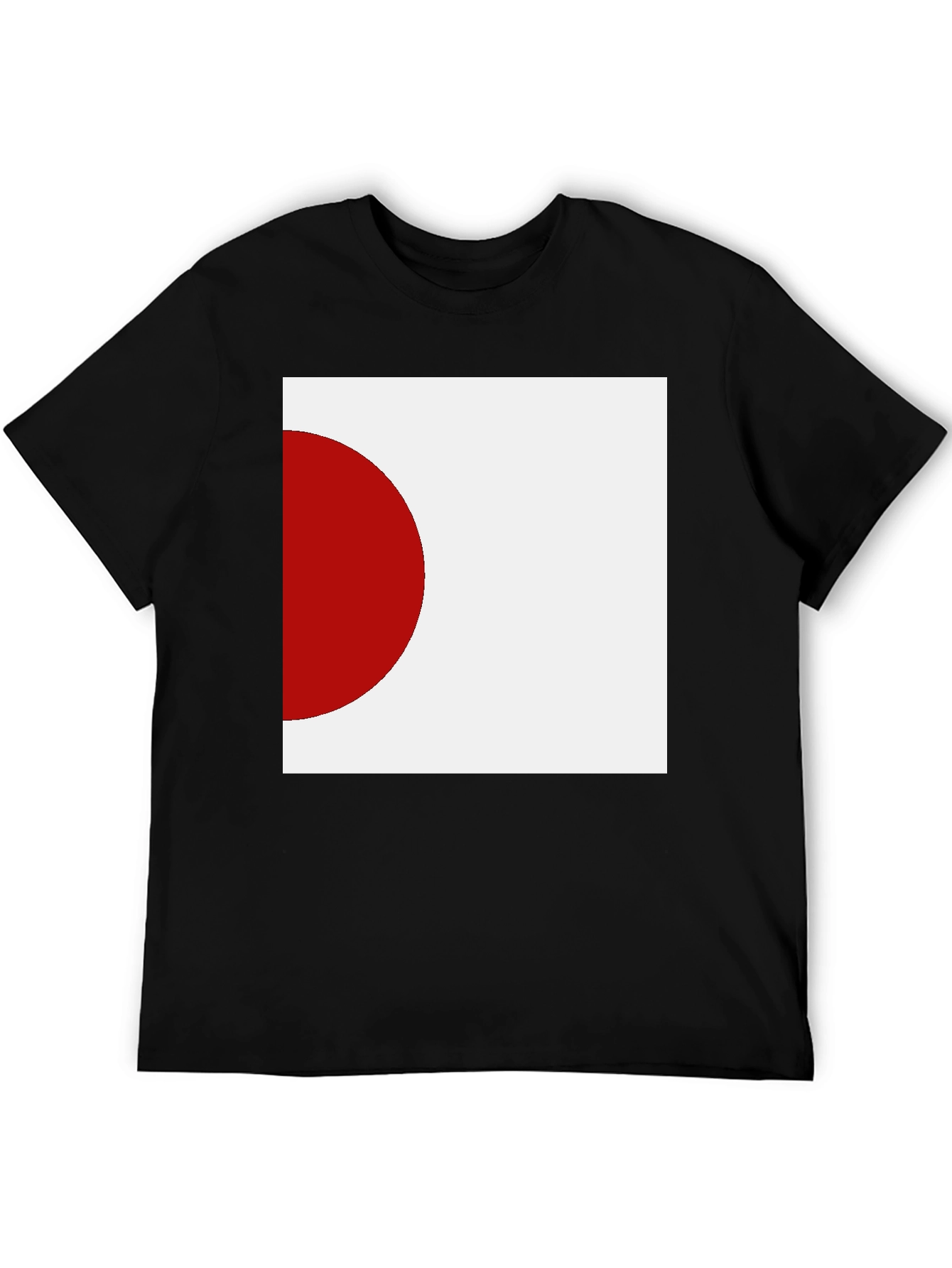 Minimalist Japan Flag Graphic Black T-Shirt