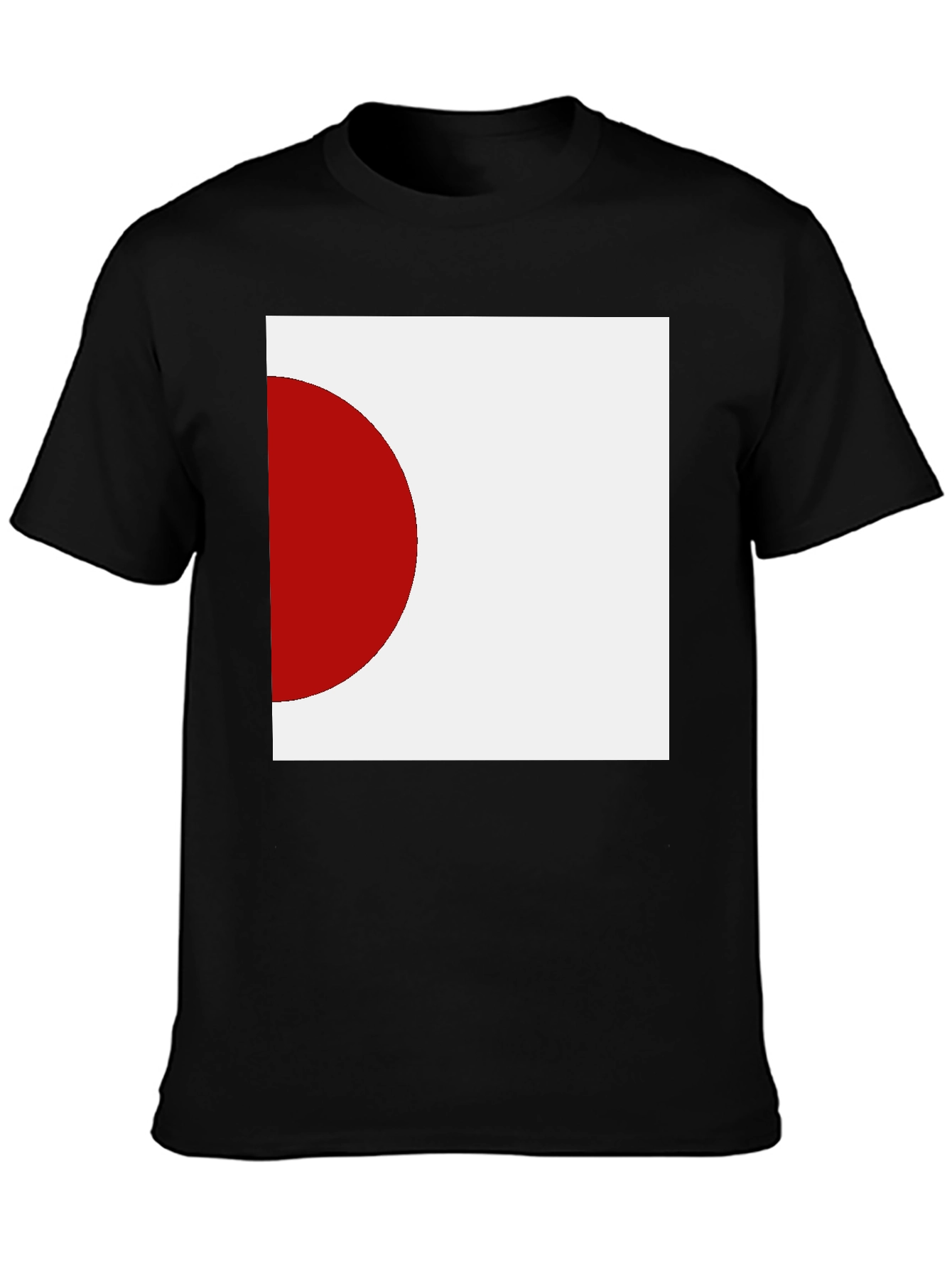 Minimalist Japan Flag Graphic Black T-Shirt