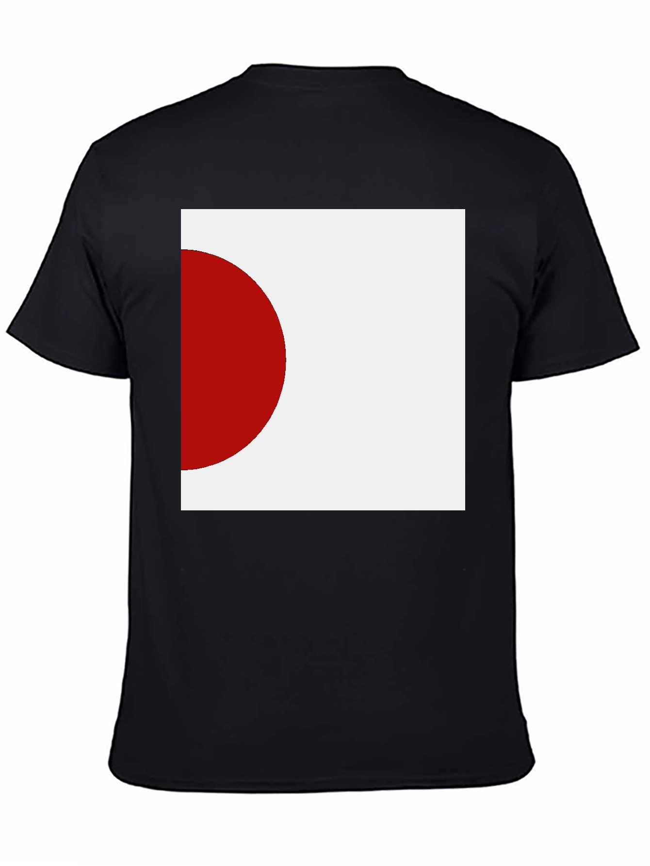 Minimalist Japan Flag Graphic Black T-Shirt
