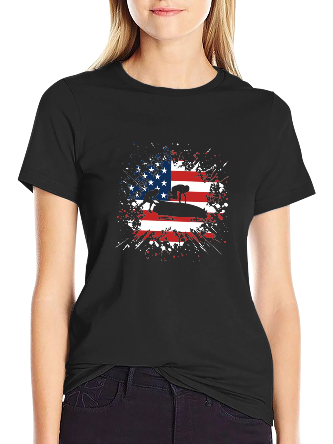 Patriotic Bobsled Team USA Graphic T-Shirt