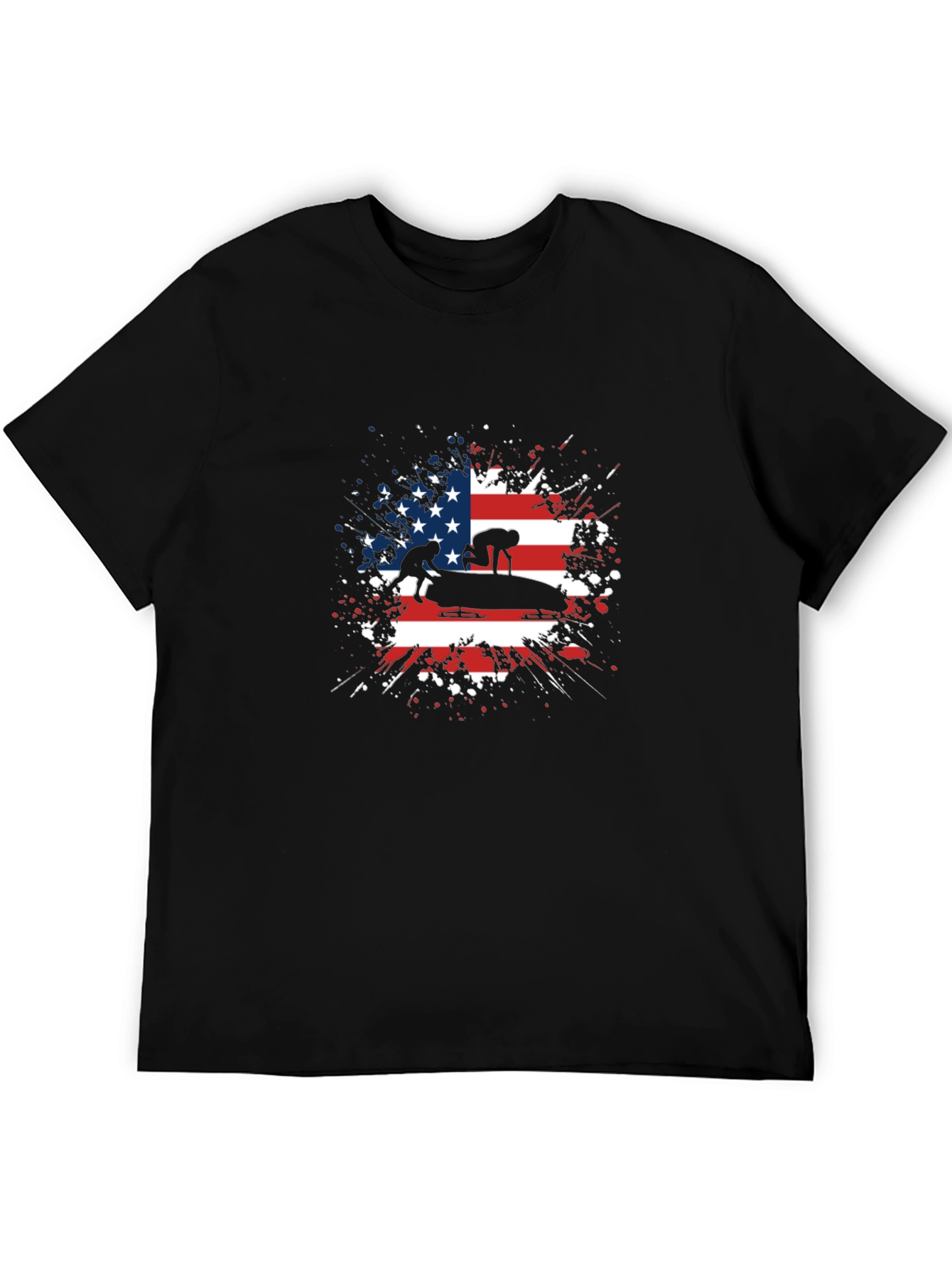 Patriotic Bobsled Team USA Graphic T-Shirt