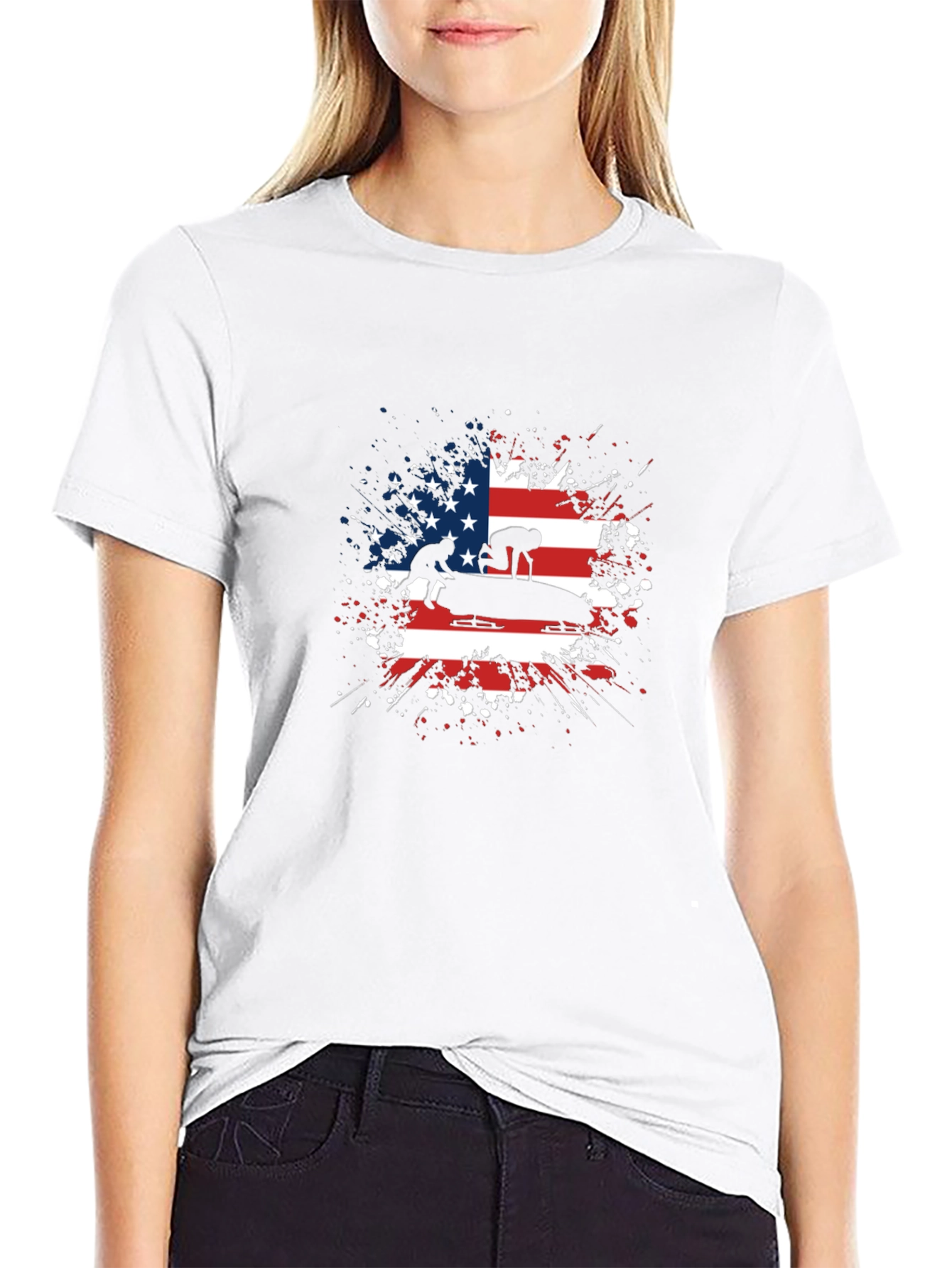 Patriotic Bobsled Team USA Graphic T-Shirt
