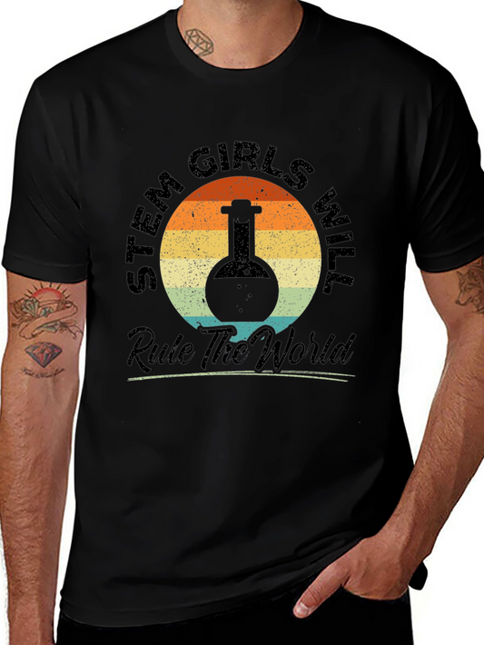 STEM Girls Rule the World Graphic T-Shirt