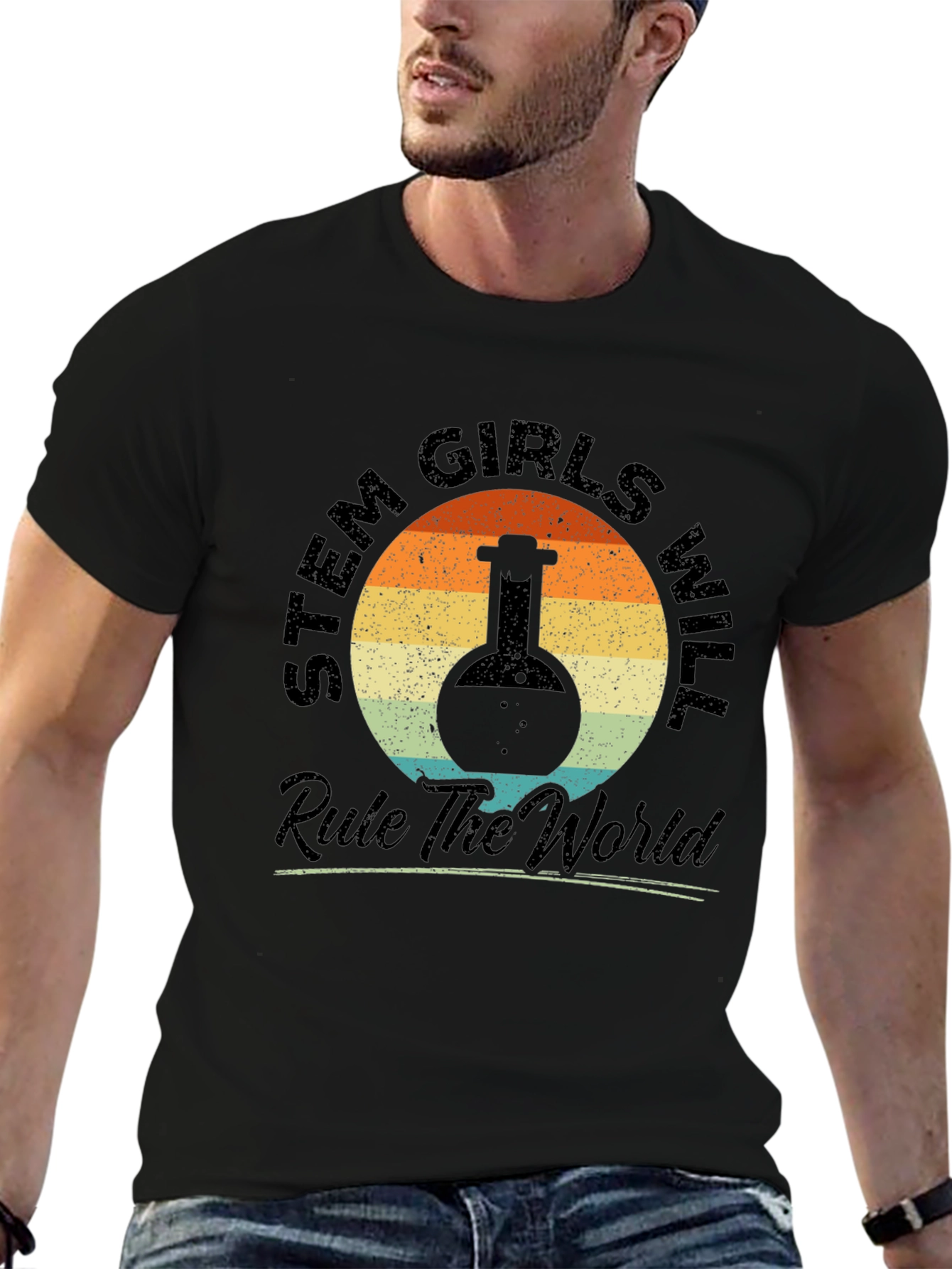 STEM Girls Rule the World Graphic T-Shirt
