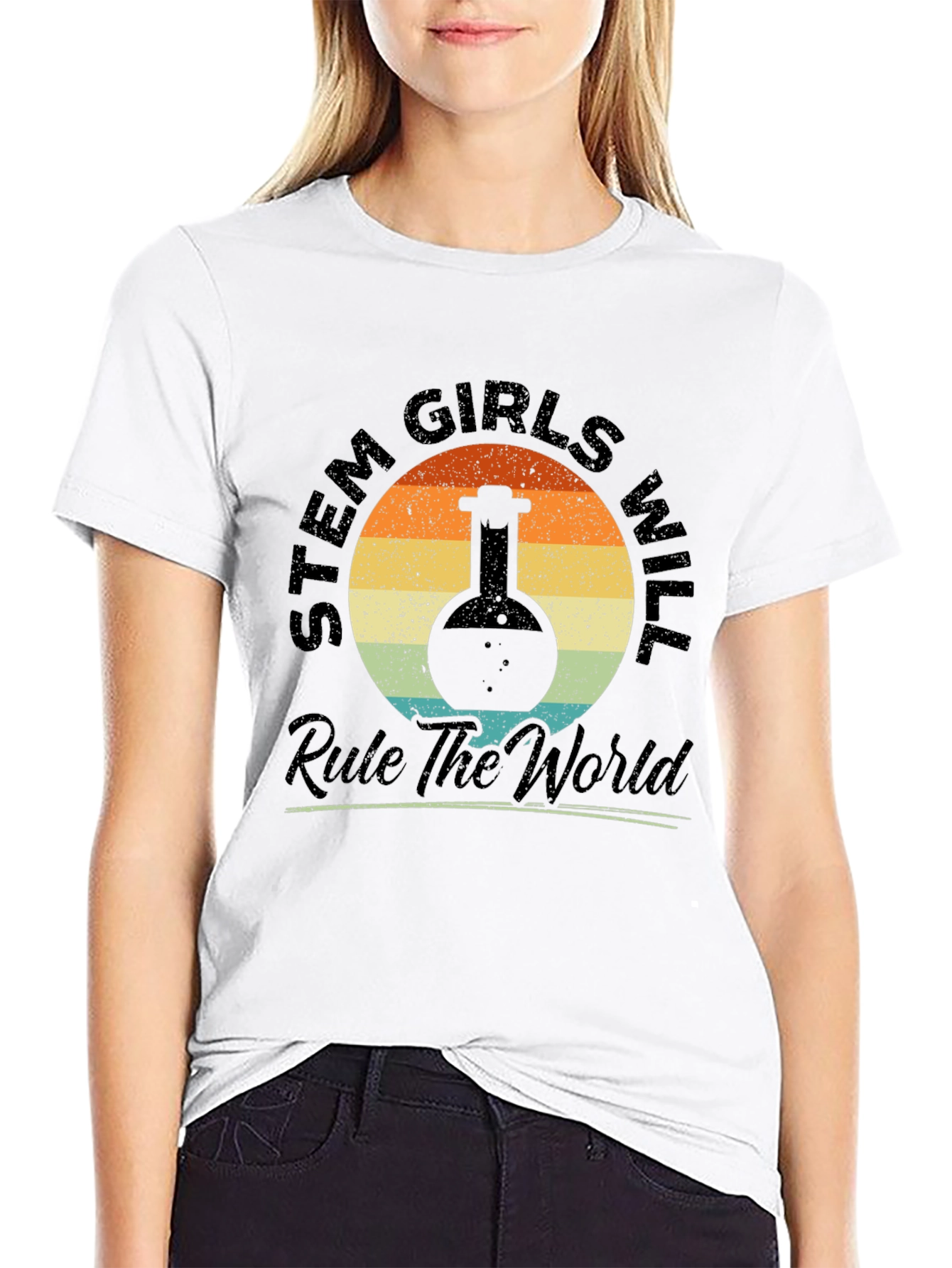 STEM Girls Rule the World Graphic T-Shirt