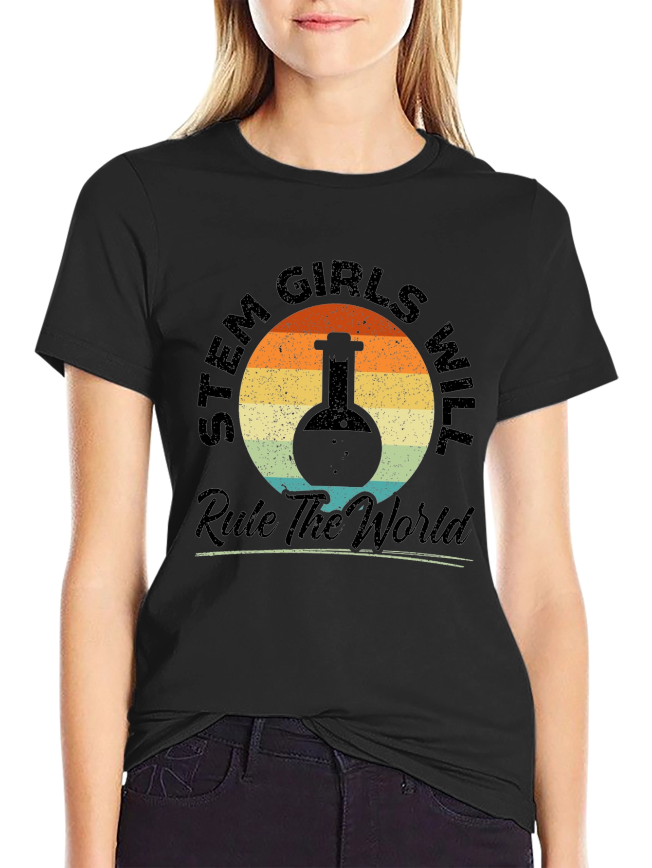 STEM Girls Rule the World Graphic T-Shirt