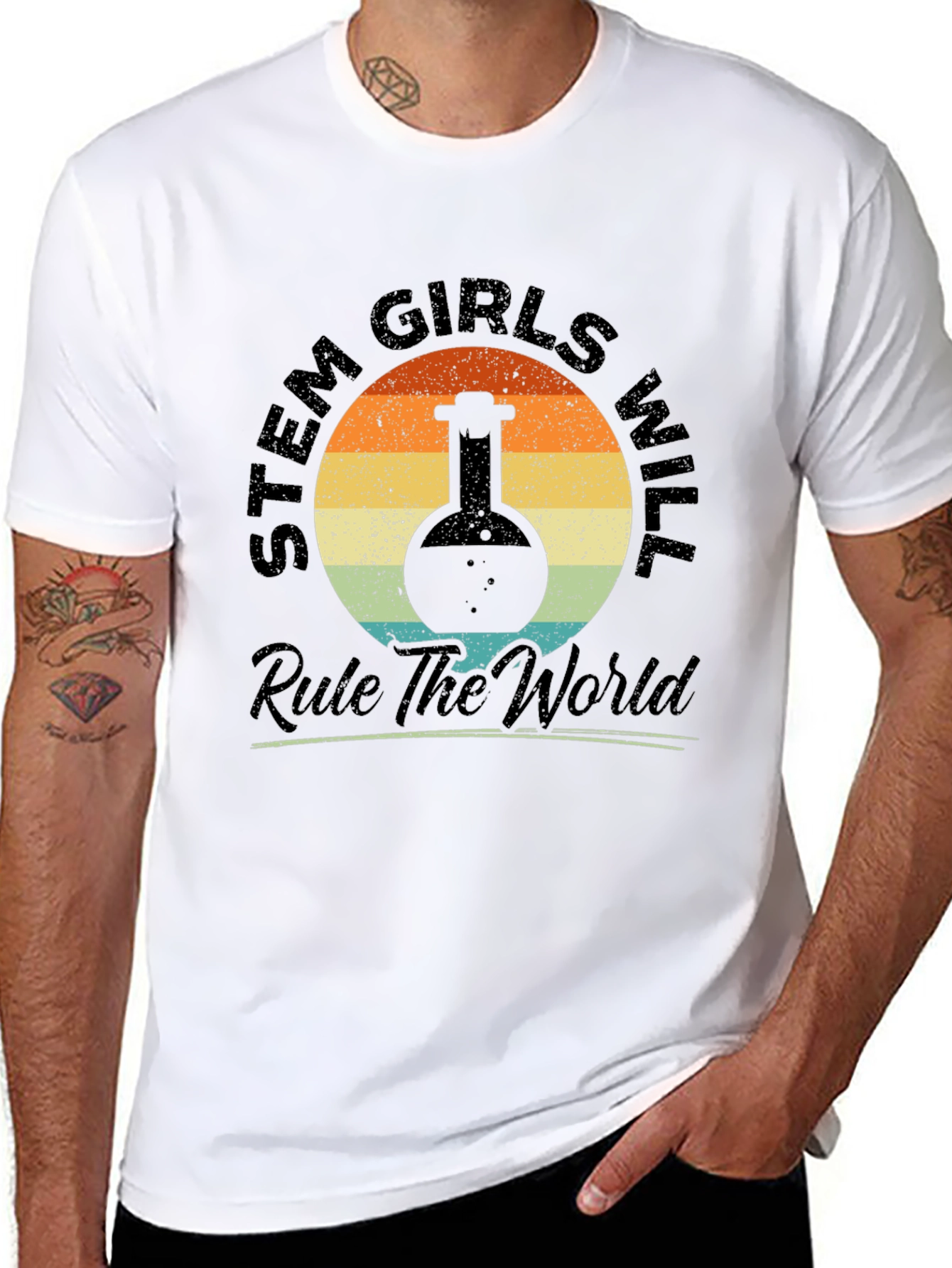 STEM Girls Rule the World Graphic T-Shirt
