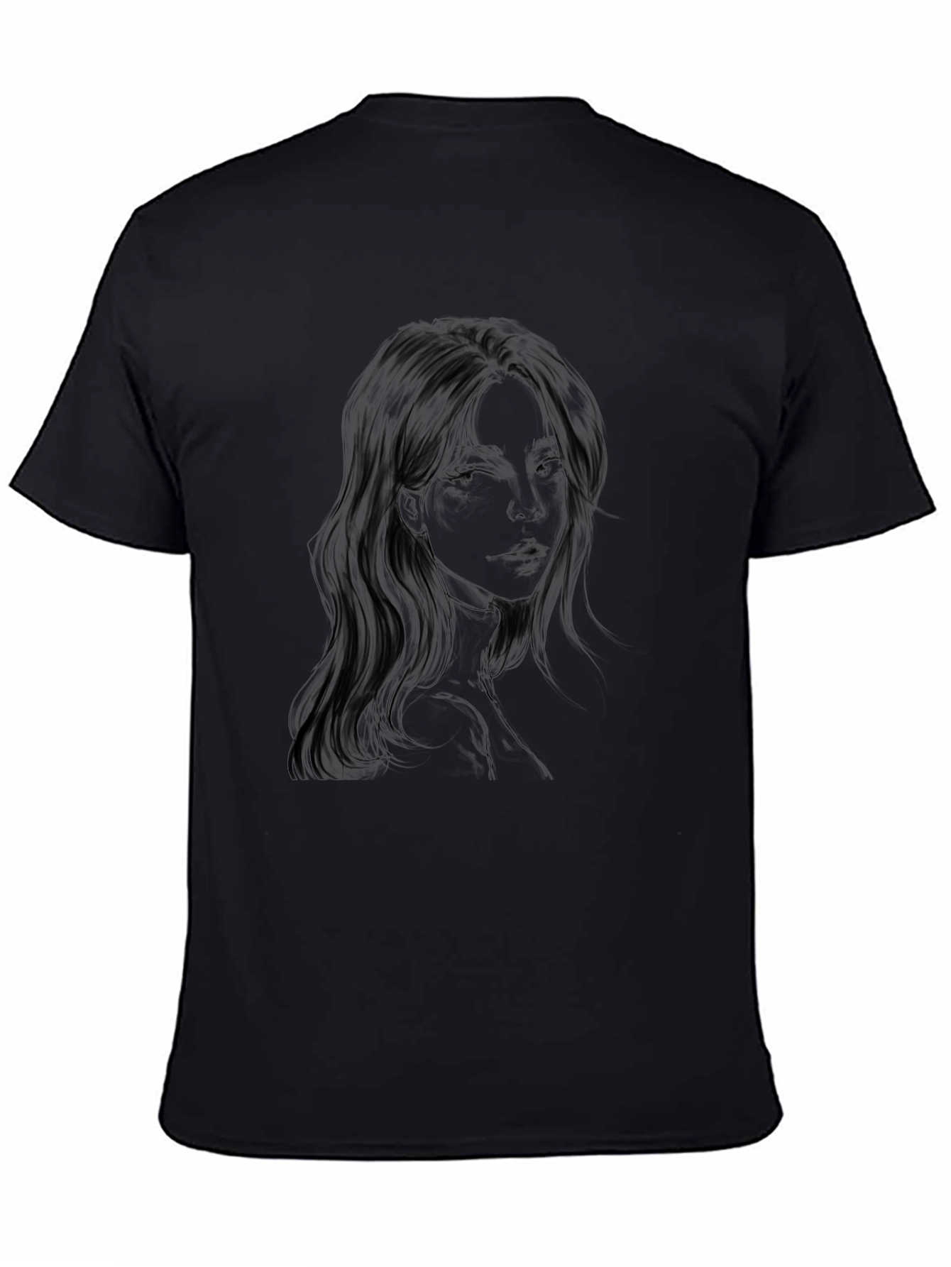 Woman Portrait Graphic Black T-Shirt