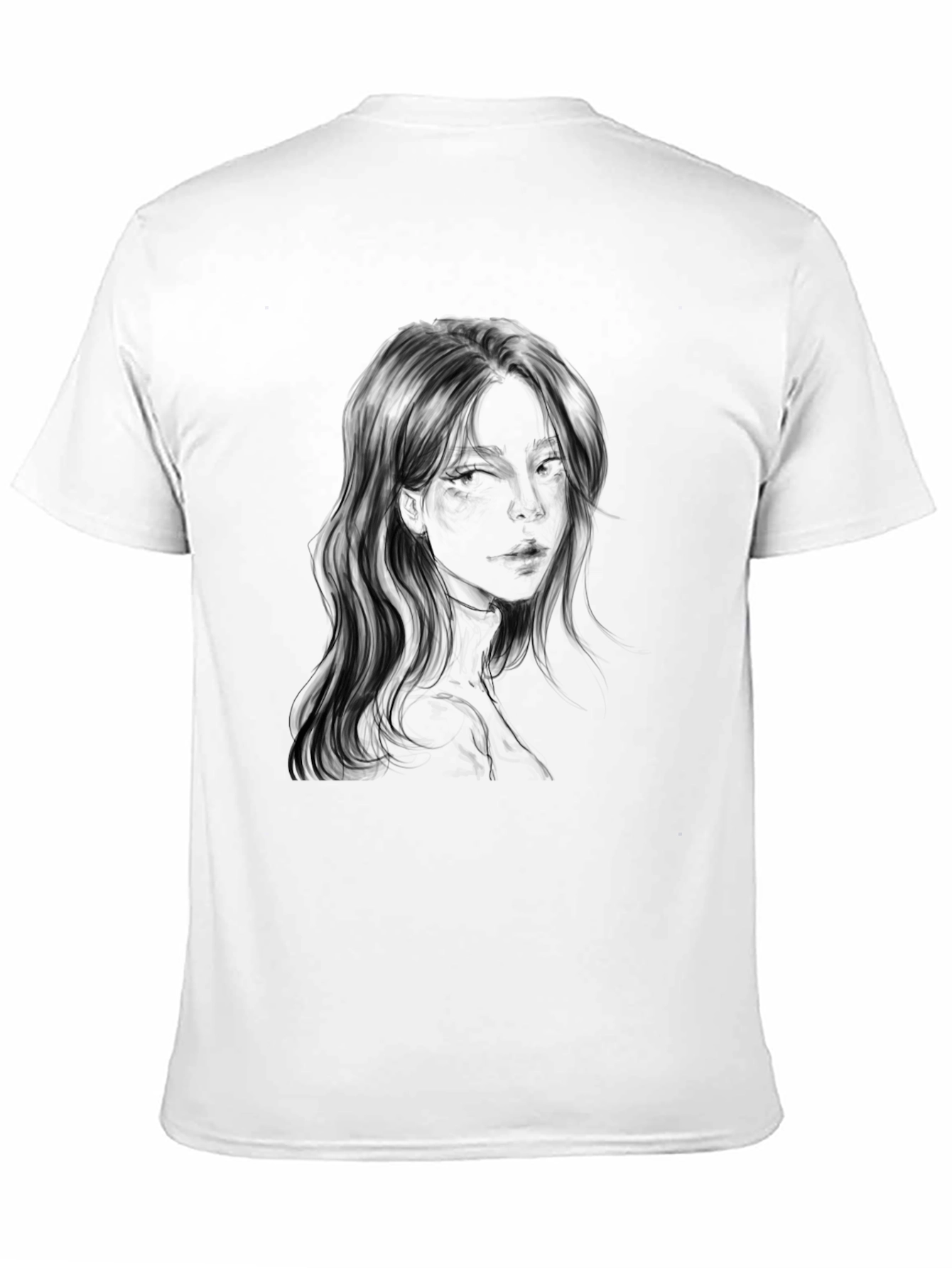 Woman Portrait Graphic Black T-Shirt