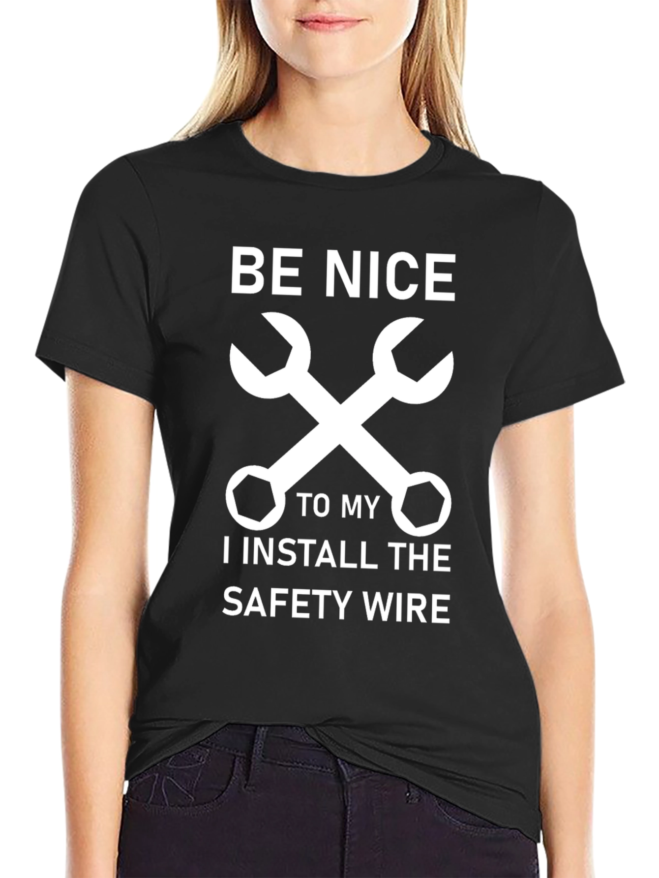 Be Nice Mechanic T-Shirt - Safety Wire Installer Gift