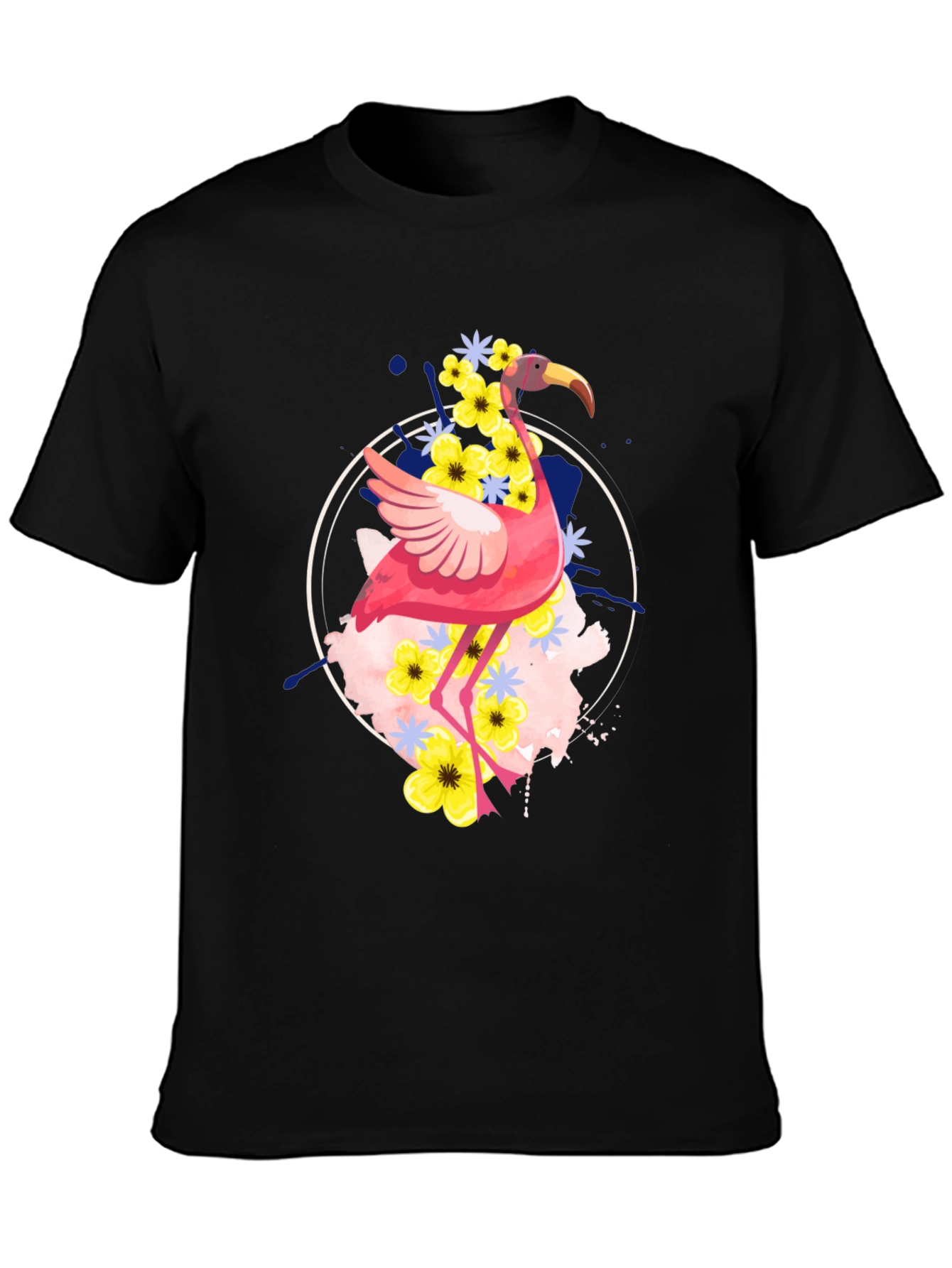 Flamingo Floral Graphic Tee - Unique Design