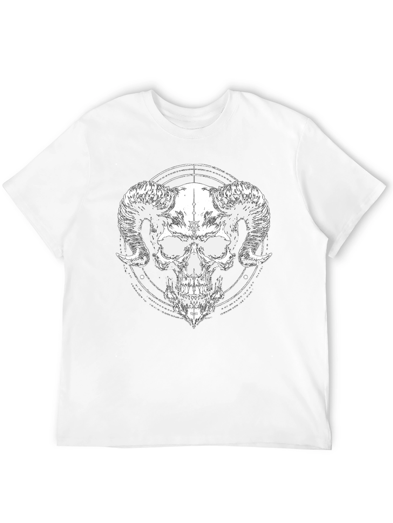 Skull Horn Graphic Black T-Shirt