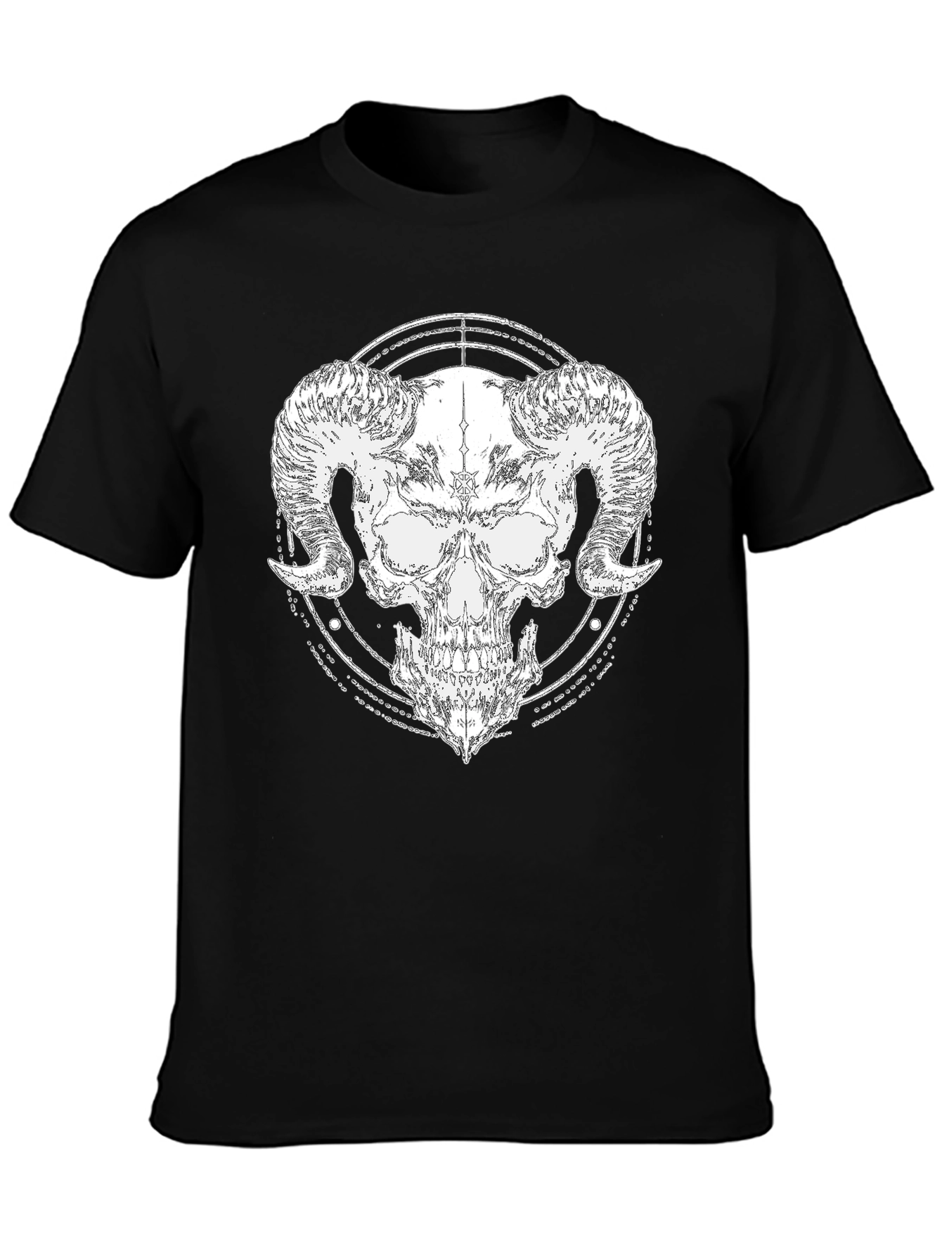 Skull Horn Graphic Black T-Shirt