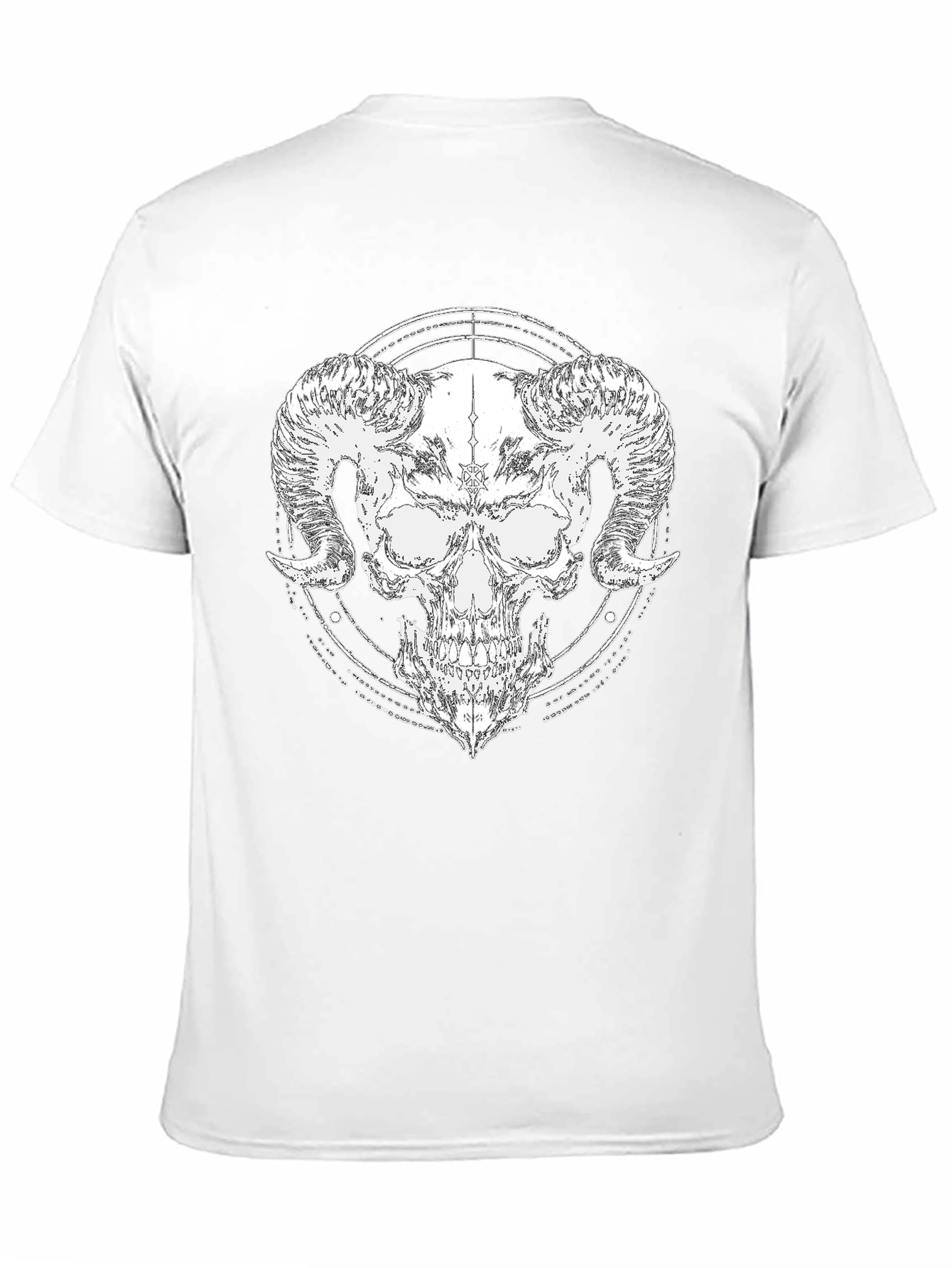 Skull Horn Graphic Black T-Shirt