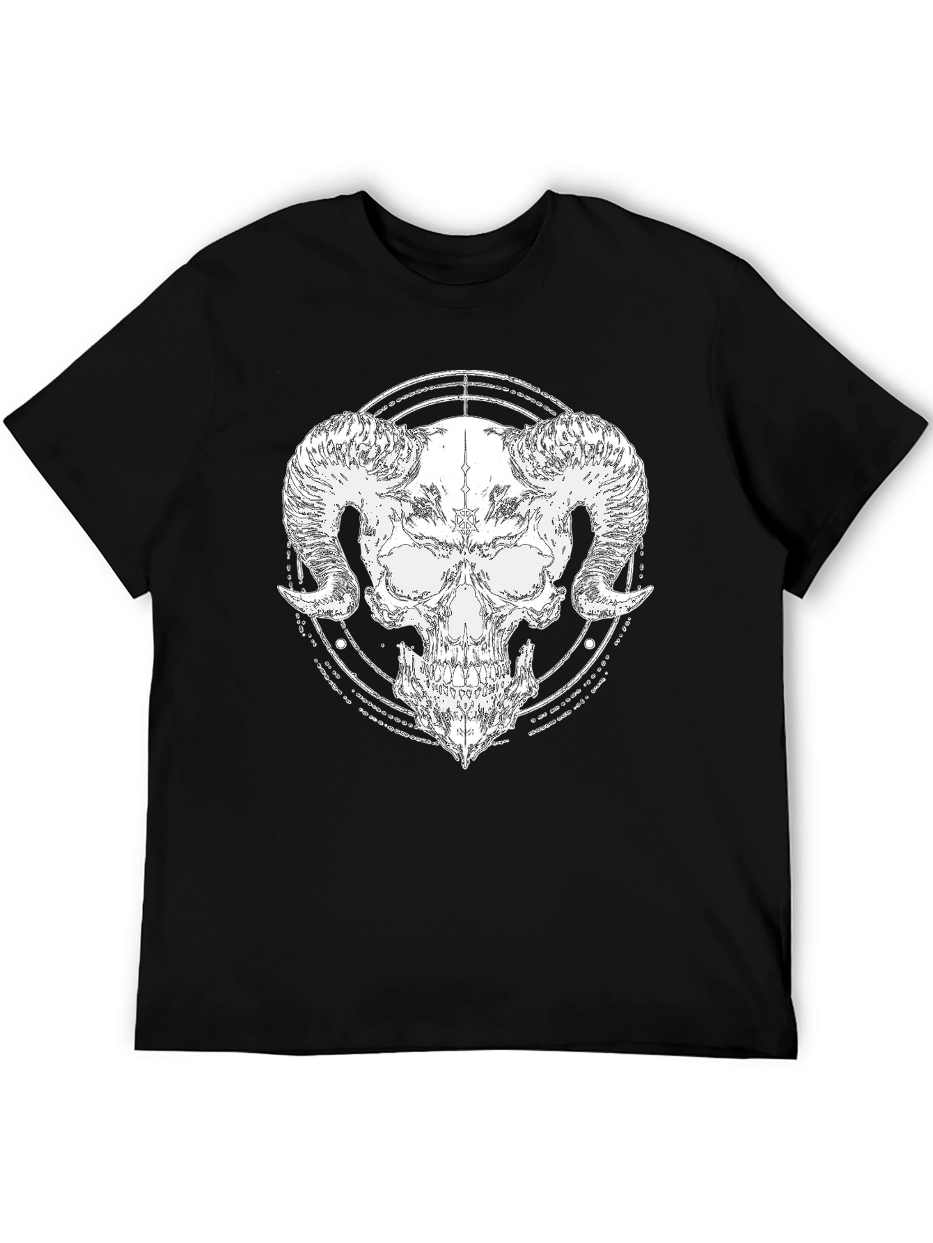 Skull Horn Graphic Black T-Shirt