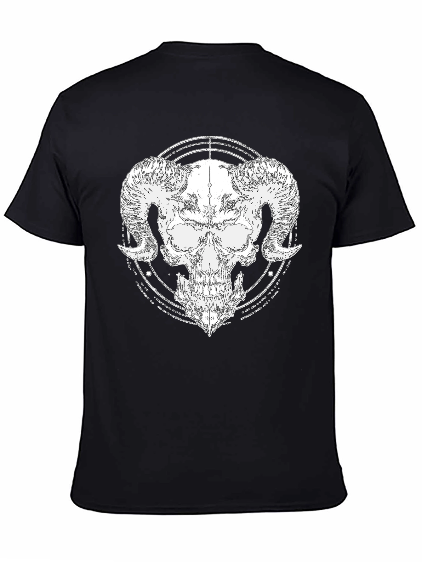 Skull Horn Graphic Black T-Shirt