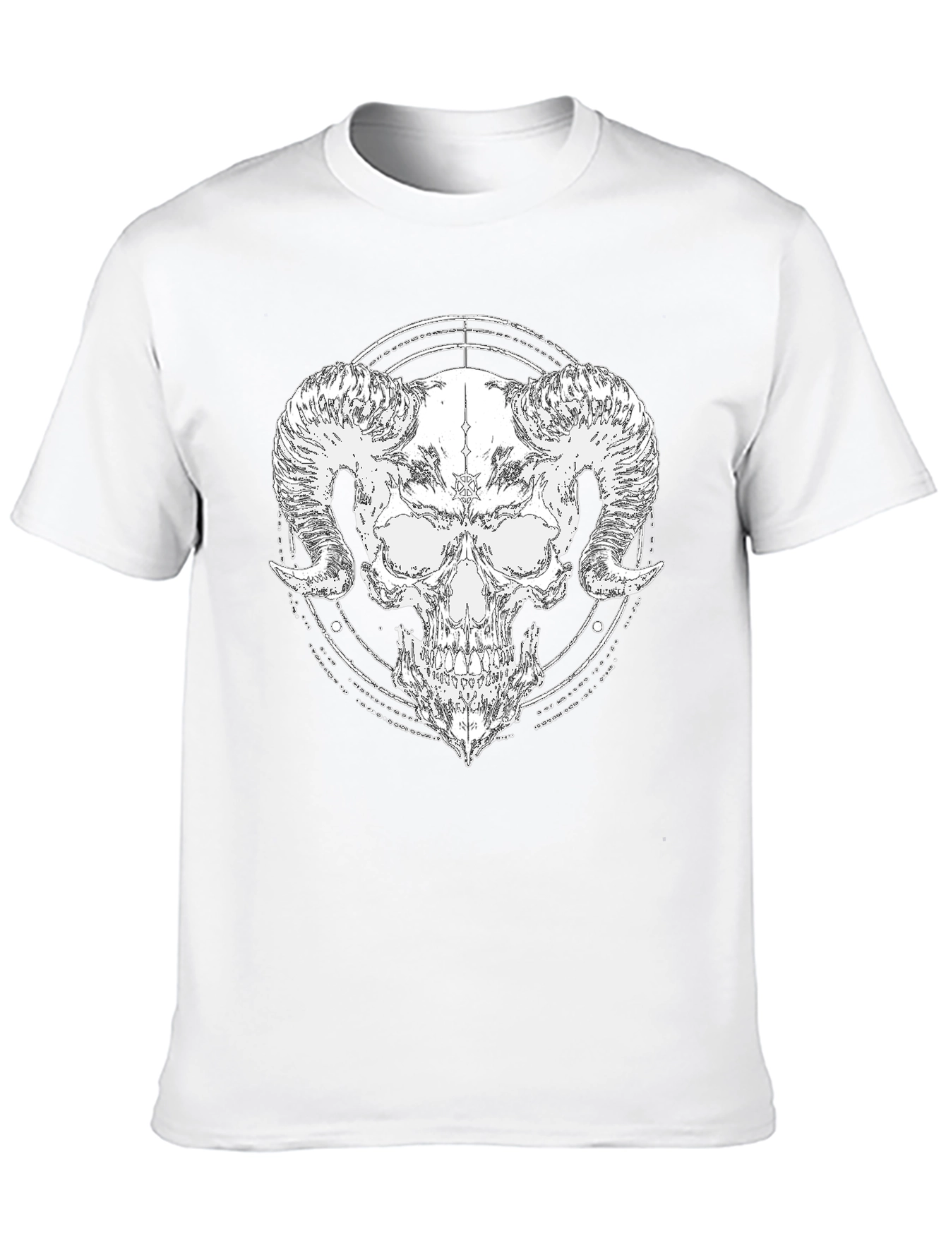 Skull Horn Graphic Black T-Shirt