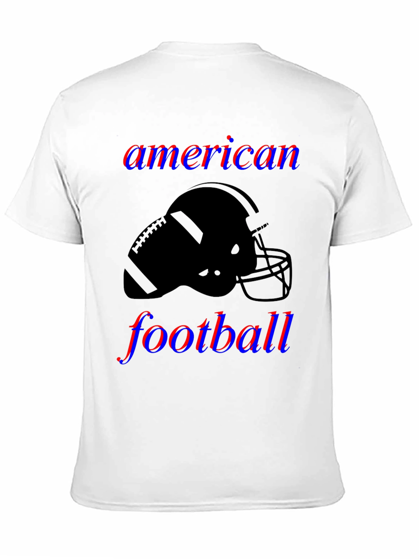 American Football Helmet Graphic Tee - Black Cotton