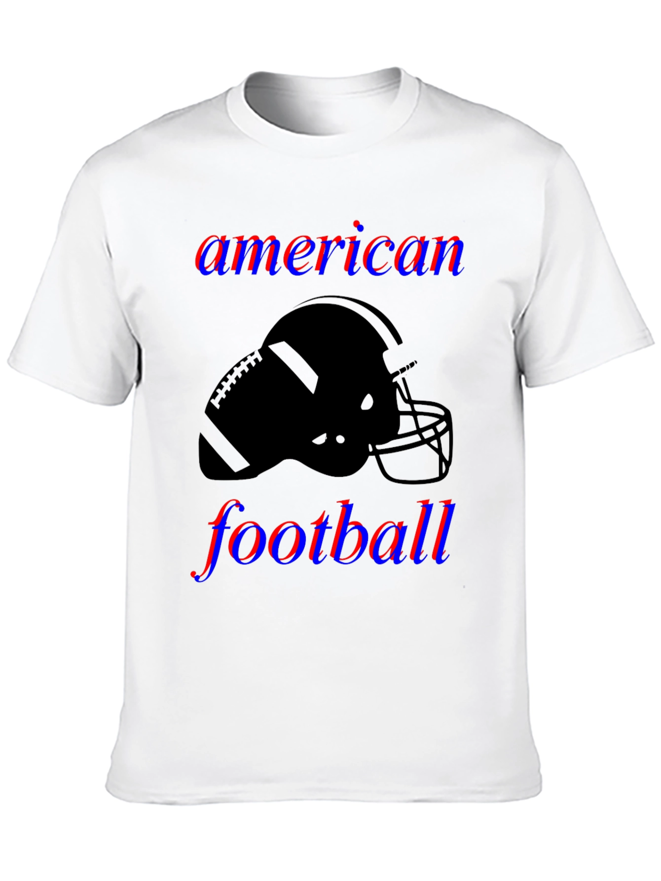 American Football Helmet Graphic Tee - Black Cotton
