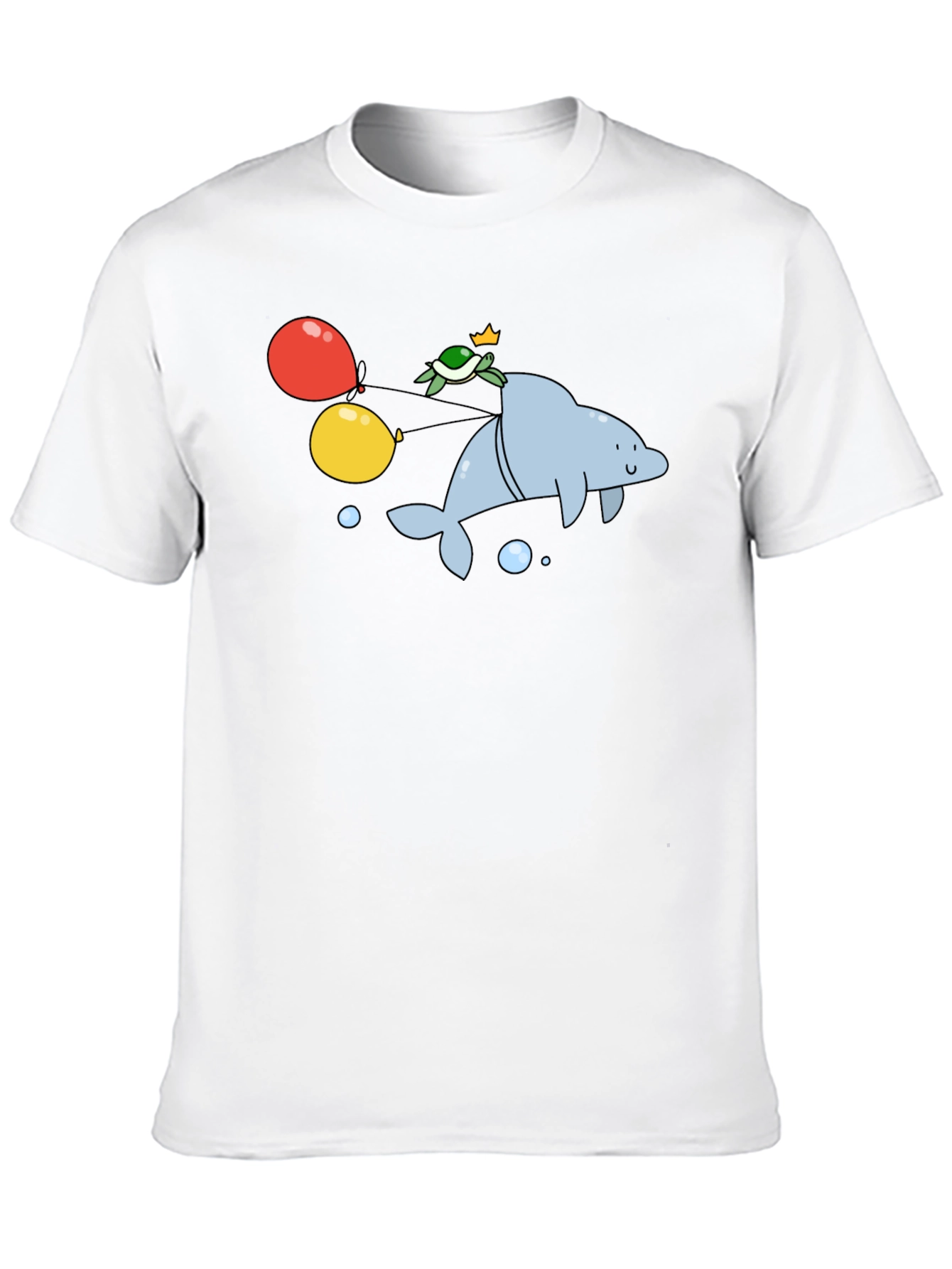Dolphin & Turtle Graphic T-Shirt - Fun Cartoon Print