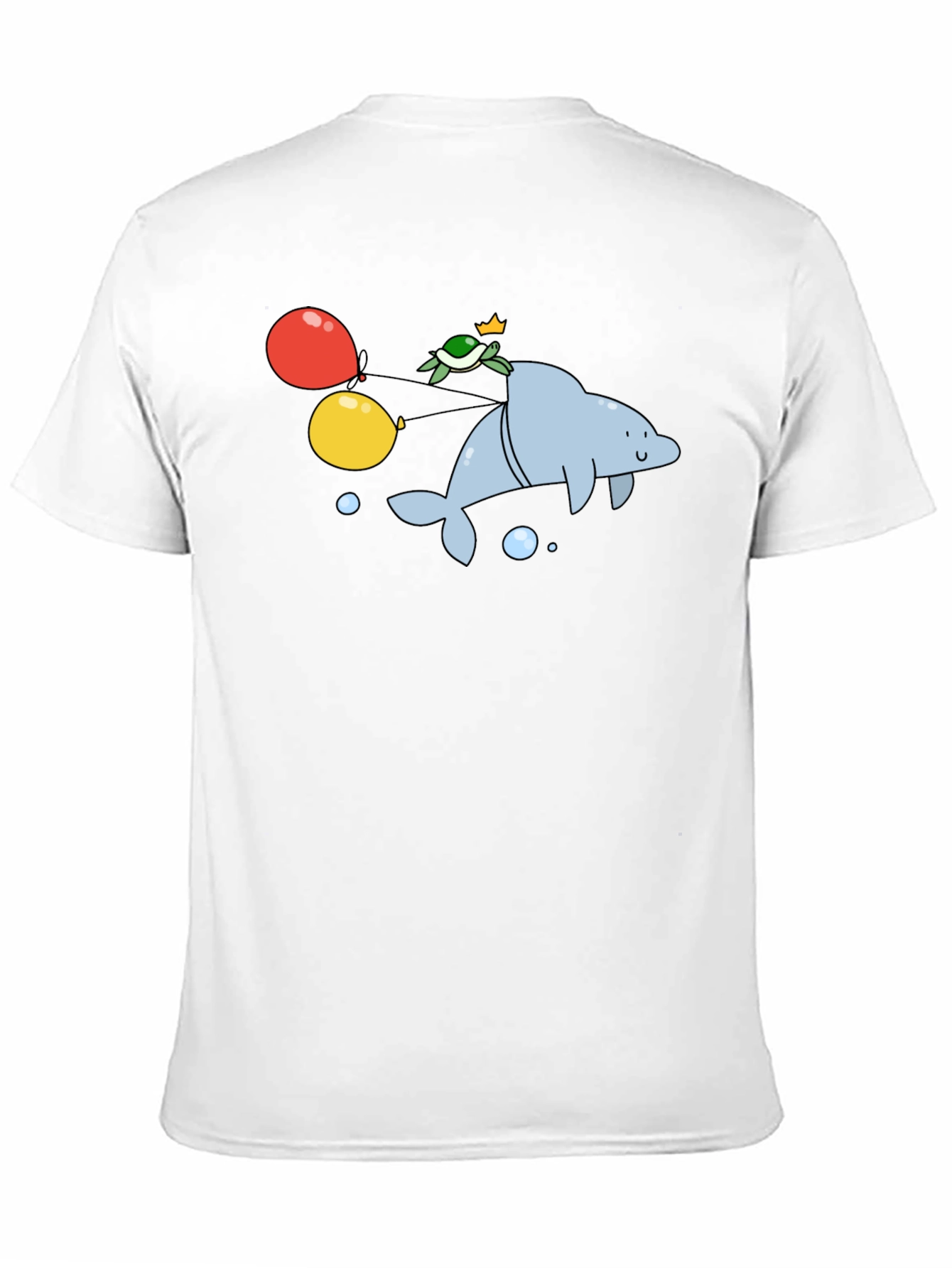 Dolphin & Turtle Graphic T-Shirt - Fun Cartoon Print