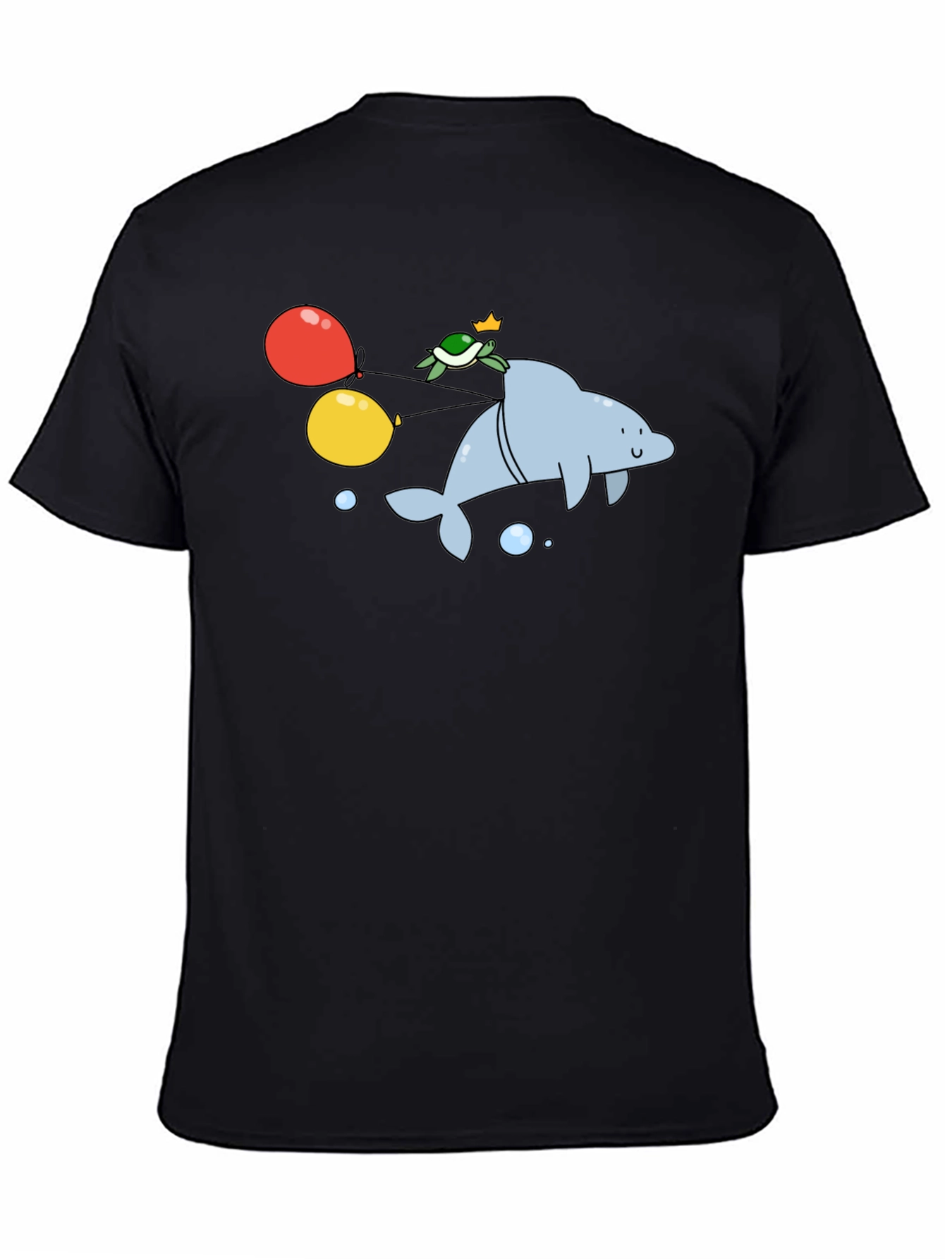 Dolphin & Turtle Graphic T-Shirt - Fun Cartoon Print