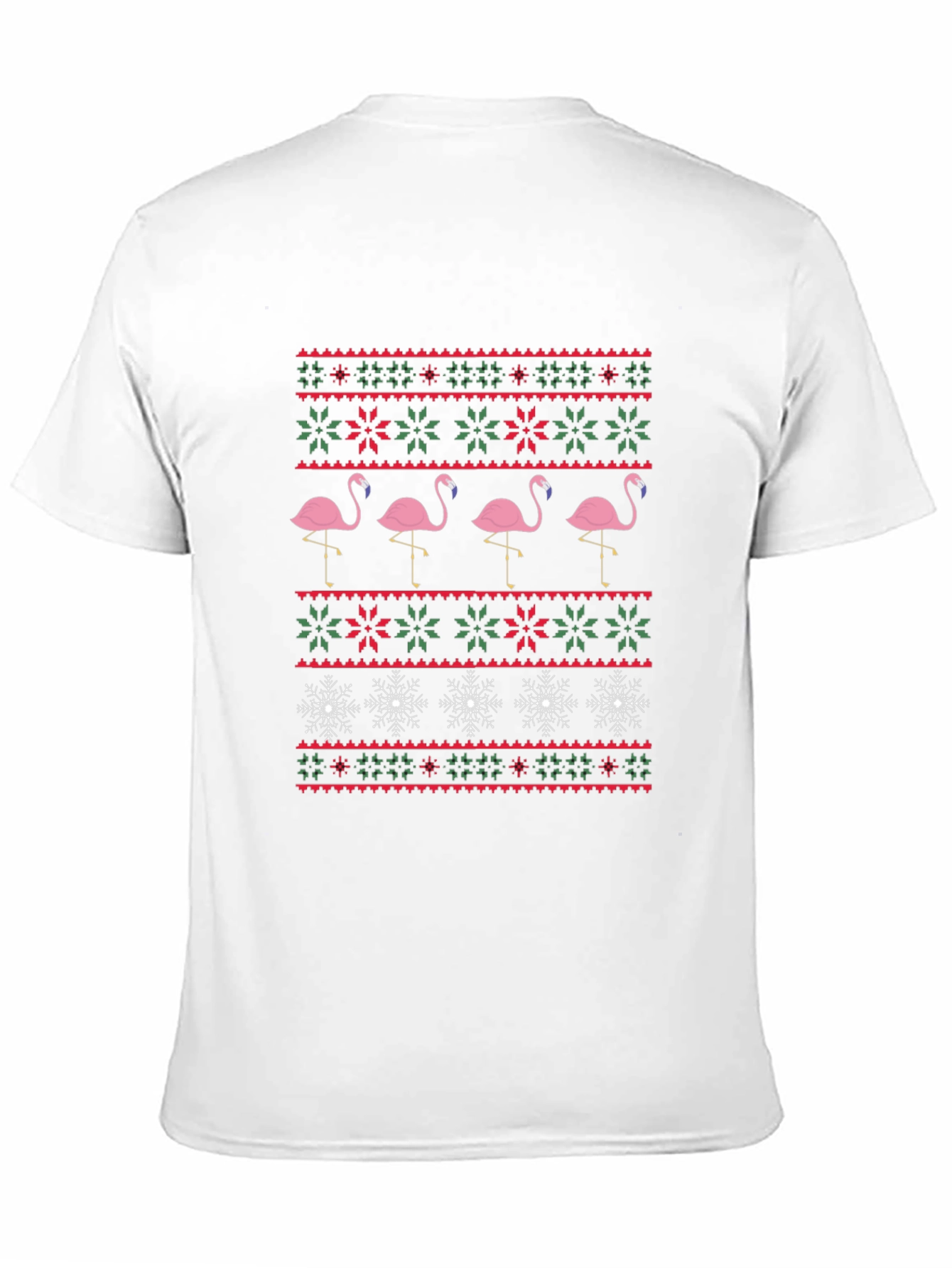 Flamingo Christmas Sweater Pattern T-Shirt