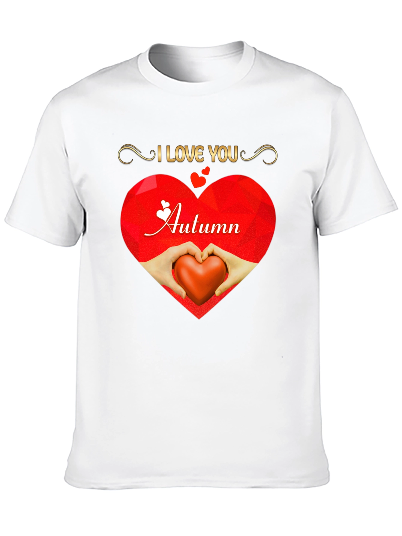 I Love You Autumn Heart Graphic T-Shirt