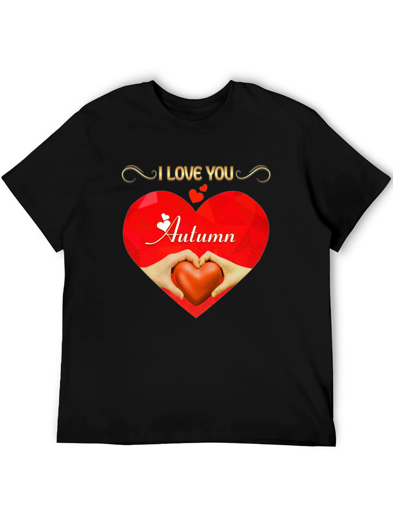 I Love You Autumn Heart Graphic T-Shirt