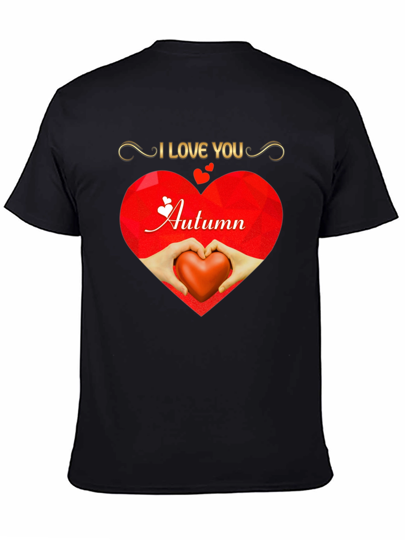 I Love You Autumn Heart Graphic T-Shirt