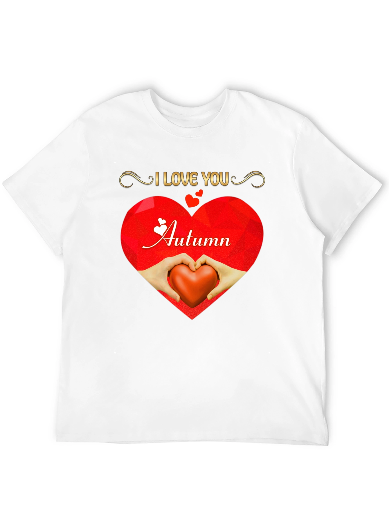 I Love You Autumn Heart Graphic T-Shirt