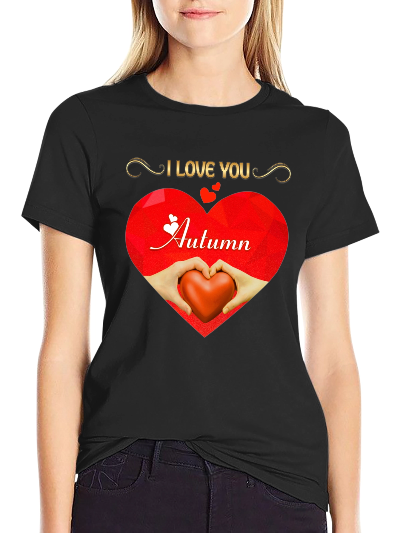 I Love You Autumn Heart Graphic T-Shirt