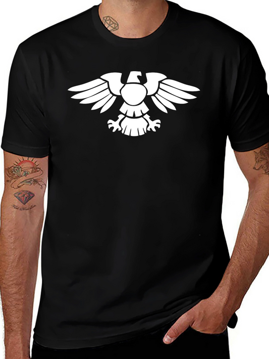 Black T-Shirt with White Imperial Eagle Design