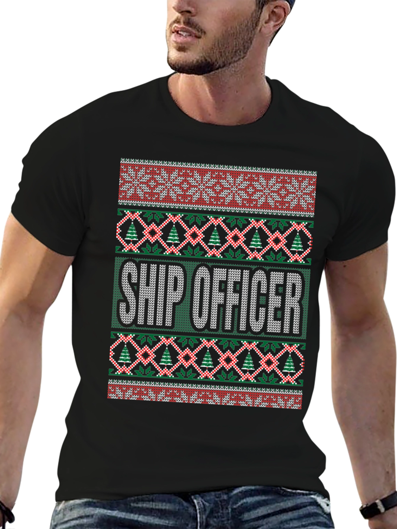 Ship Officer Ugly Christmas Sweater T-Shirt