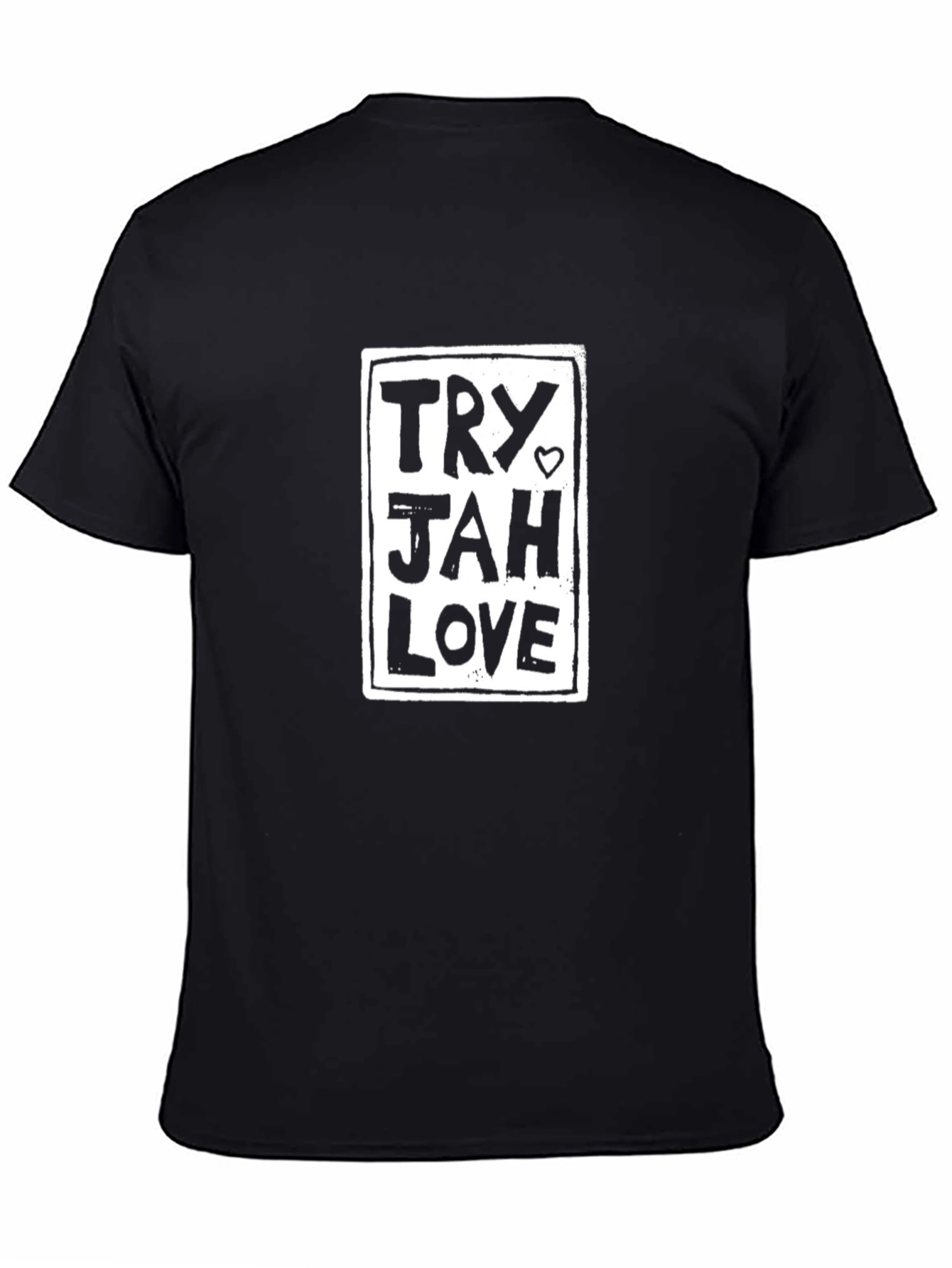 Try Jah Love Graphic Black T-Shirt