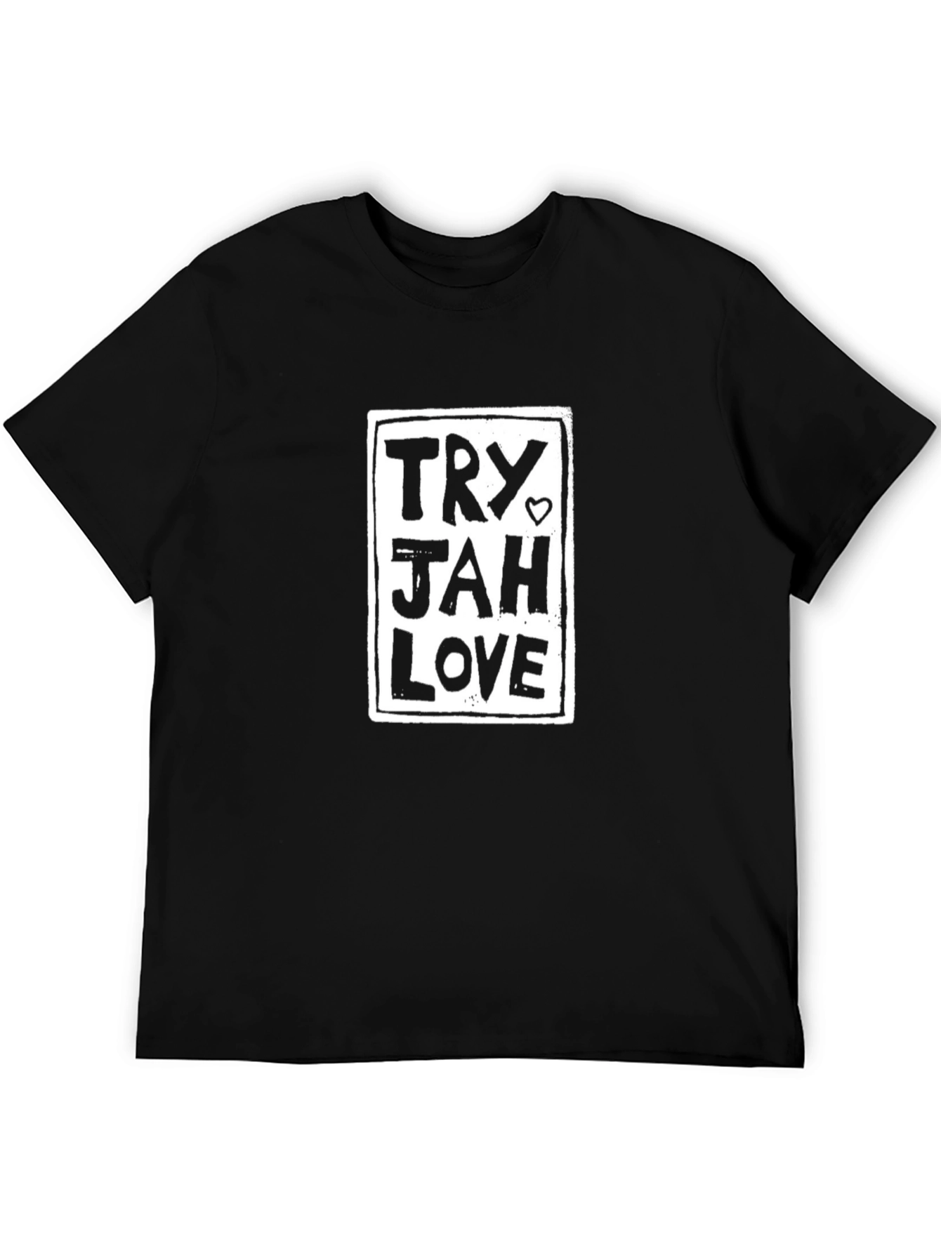 Try Jah Love Graphic Black T-Shirt
