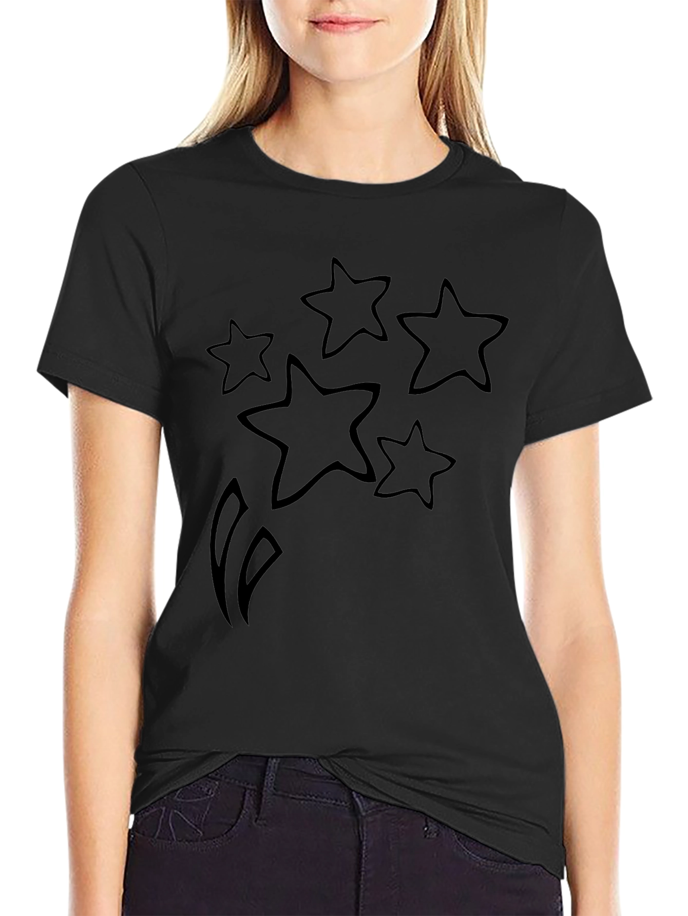 Starry Graphic Black T-Shirt